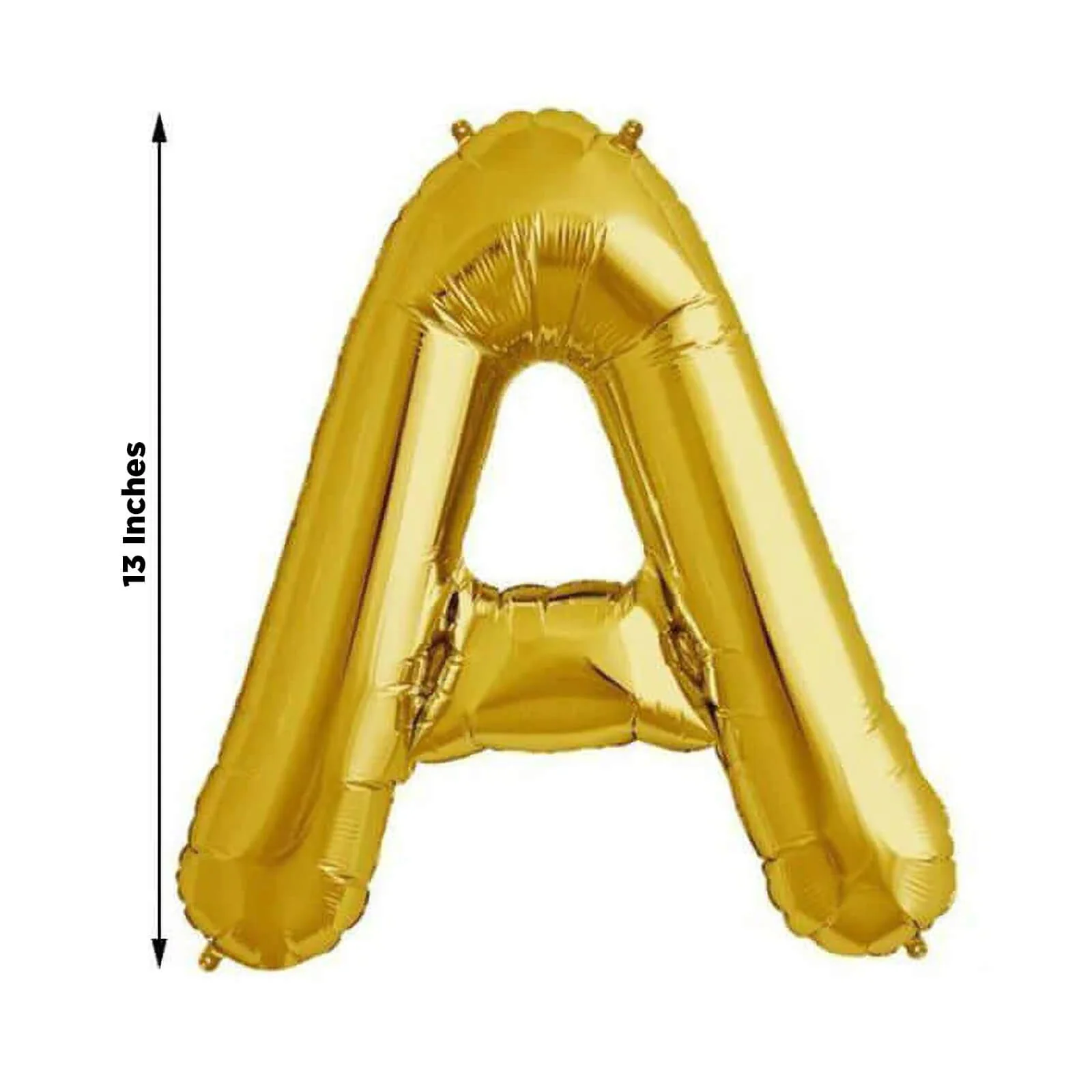 13" Gold Letter & Number Balloons, Shiny Metallic Mylar Foil Alphabet Balloons - Image 3