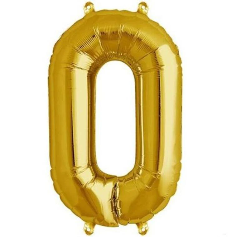 13" Gold Letter & Number Balloons, Shiny Metallic Mylar Foil Alphabet Balloons - Image 38