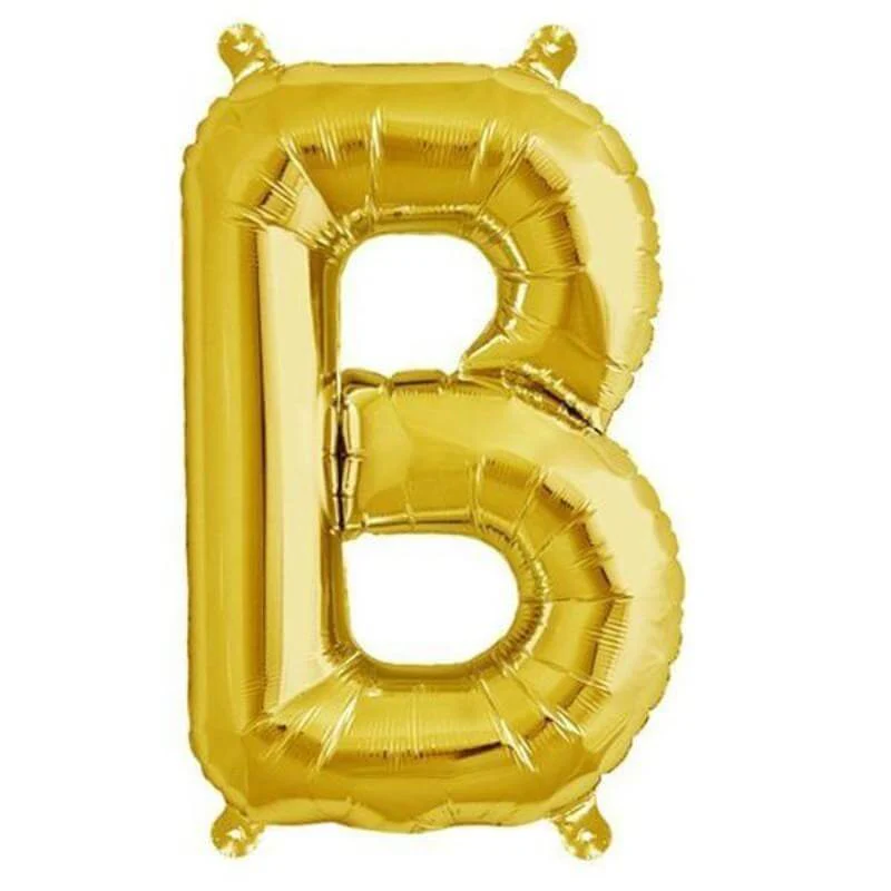 13" Matte Gold Letter and Number Balloons, Mylar Foil Balloons - Image 10
