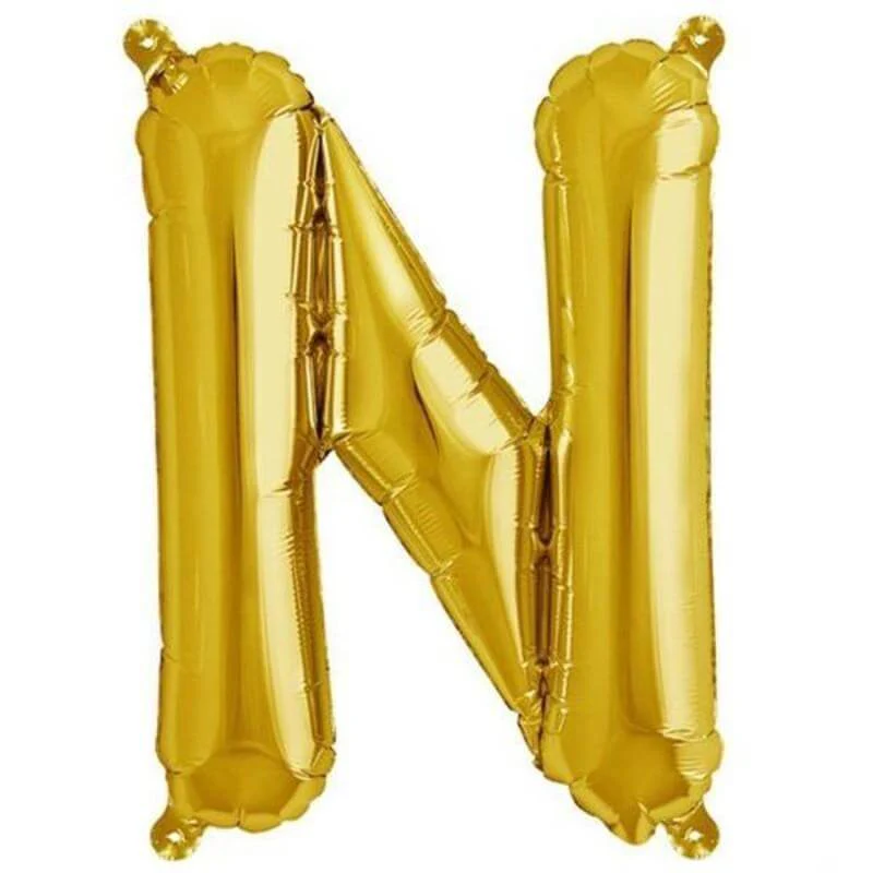 13" Matte Gold Letter and Number Balloons, Mylar Foil Balloons - Image 22