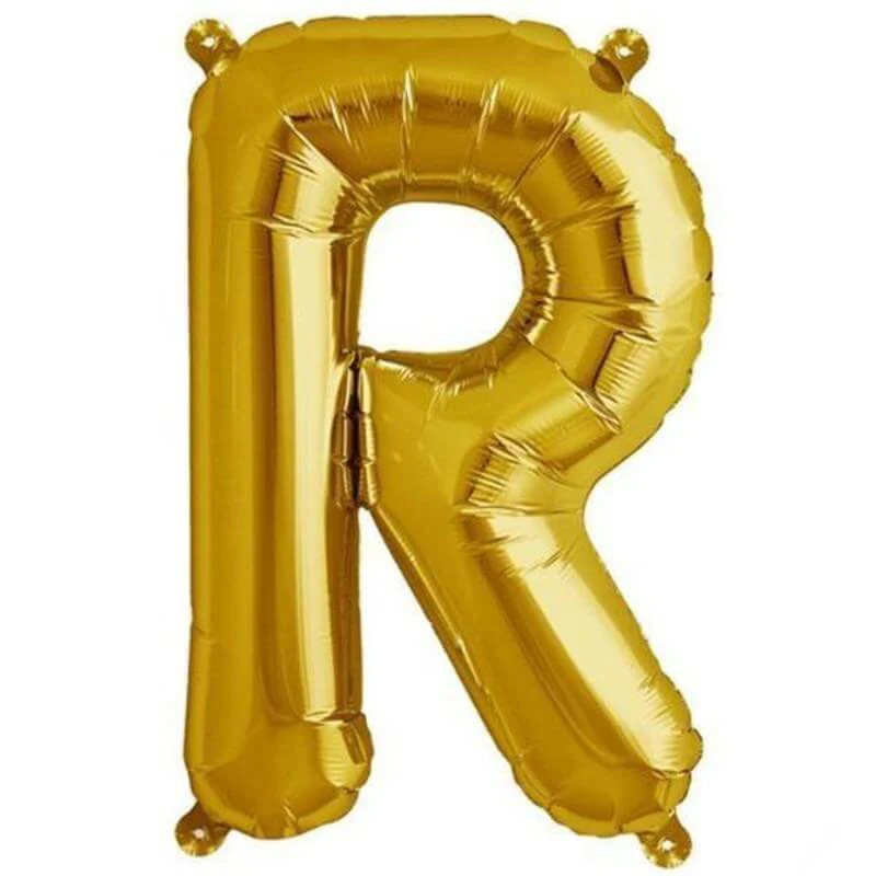 13" Matte Gold Letter and Number Balloons, Mylar Foil Balloons - Image 26