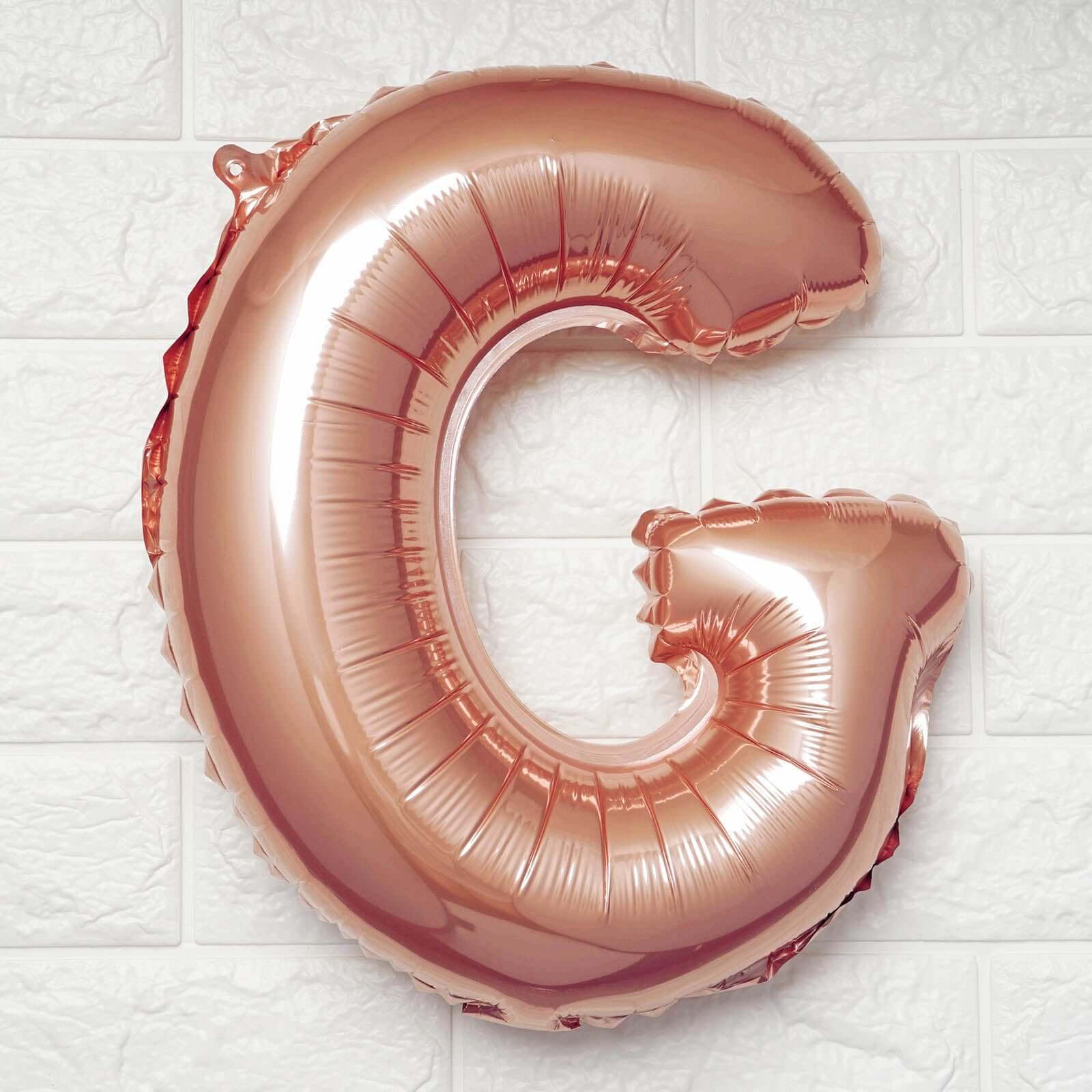 13" Rose Gold Letter Balloons, Metallic Mylar Foil Alphabet Balloons - Image 11