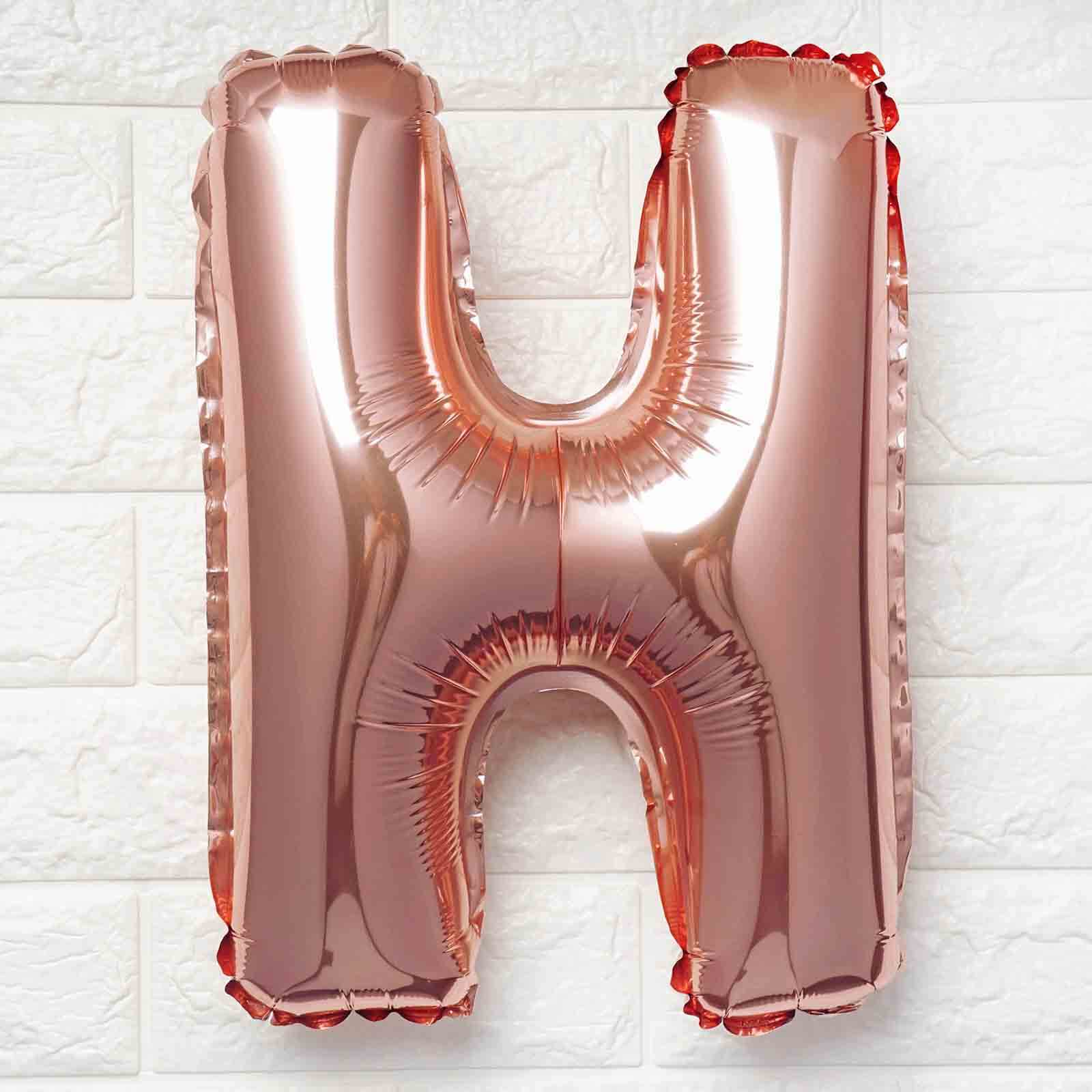 13" Rose Gold Letter Balloons, Metallic Mylar Foil Alphabet Balloons - Image 13