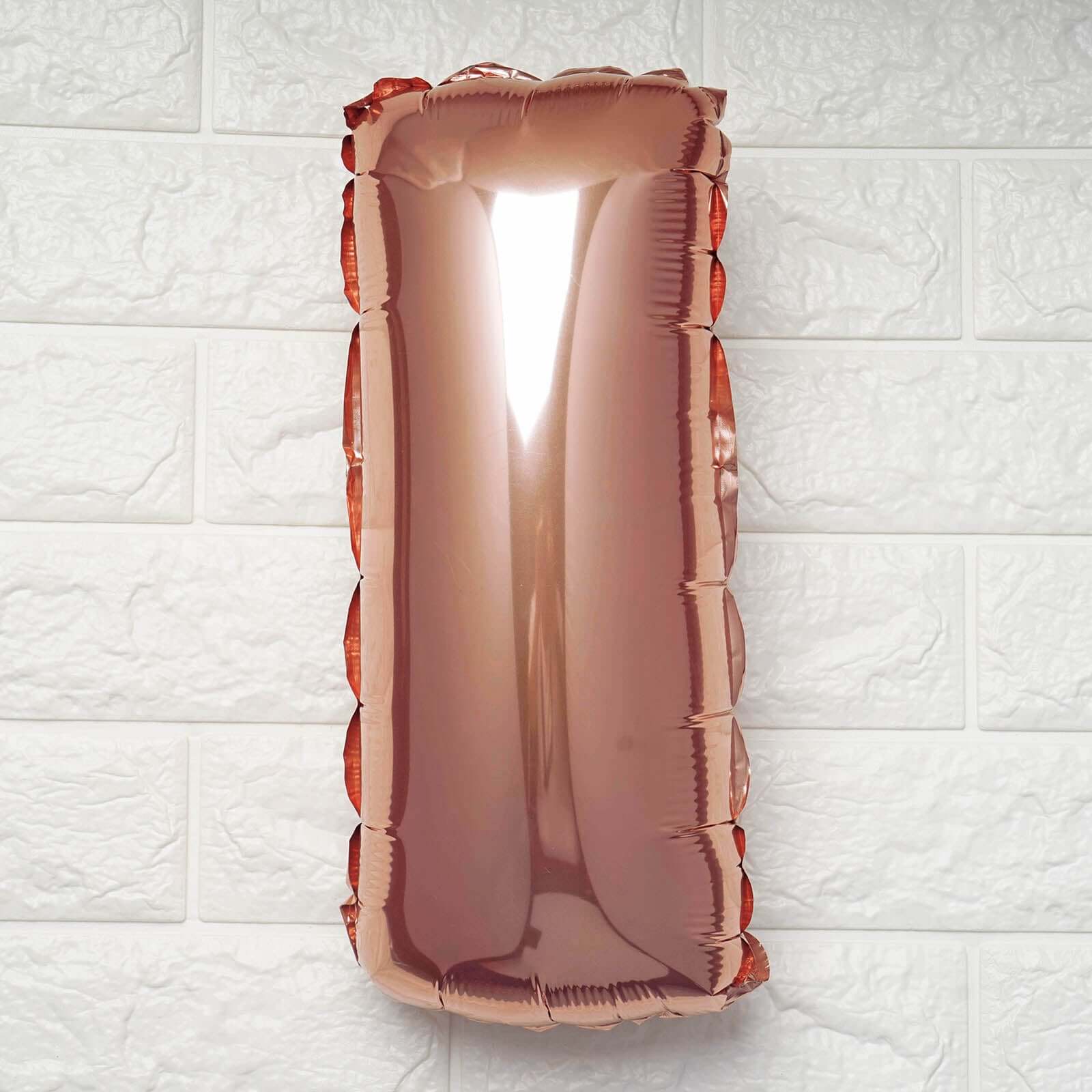 13" Rose Gold Letter Balloons, Metallic Mylar Foil Alphabet Balloons - Image 14
