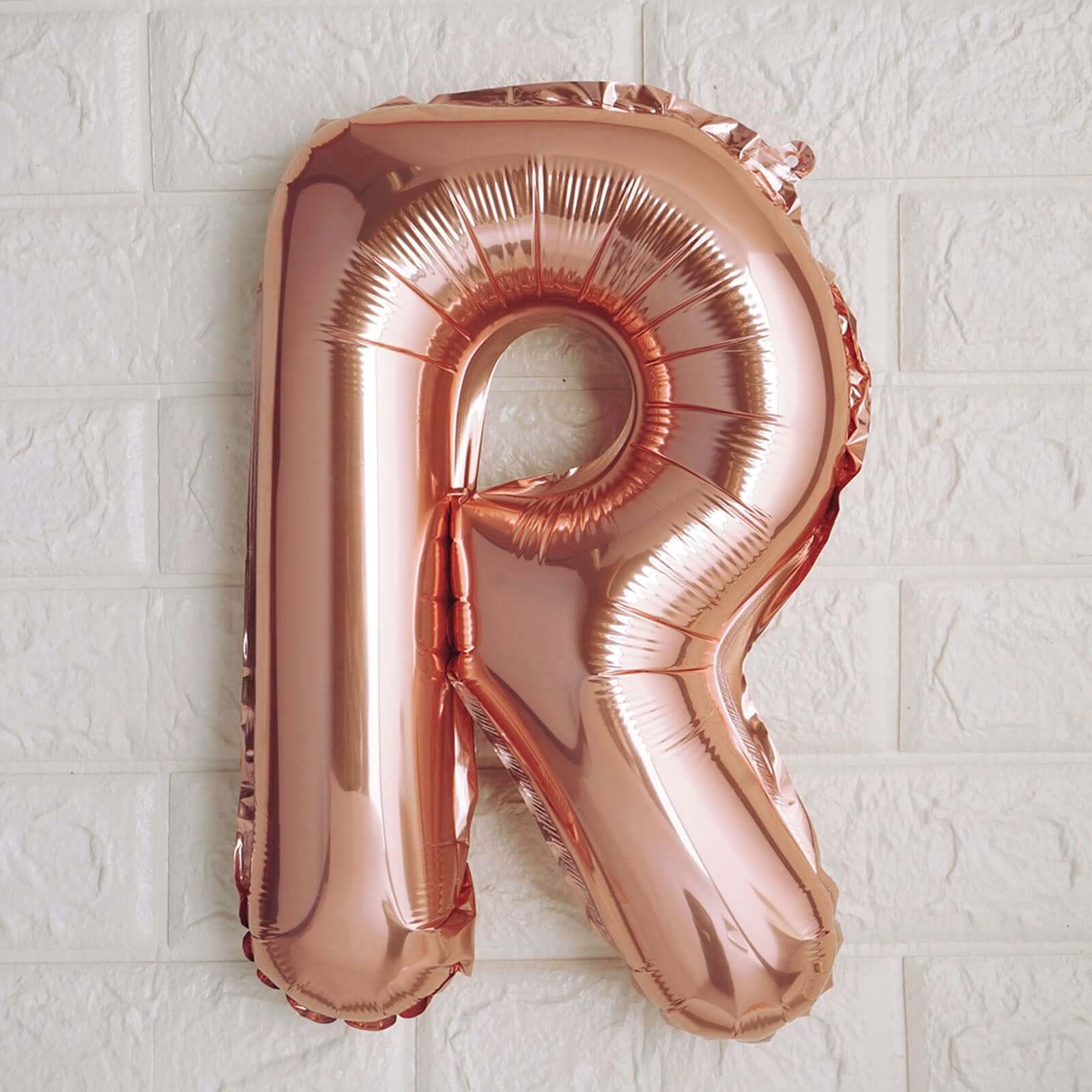 13" Rose Gold Letter Balloons, Metallic Mylar Foil Alphabet Balloons - Image 23