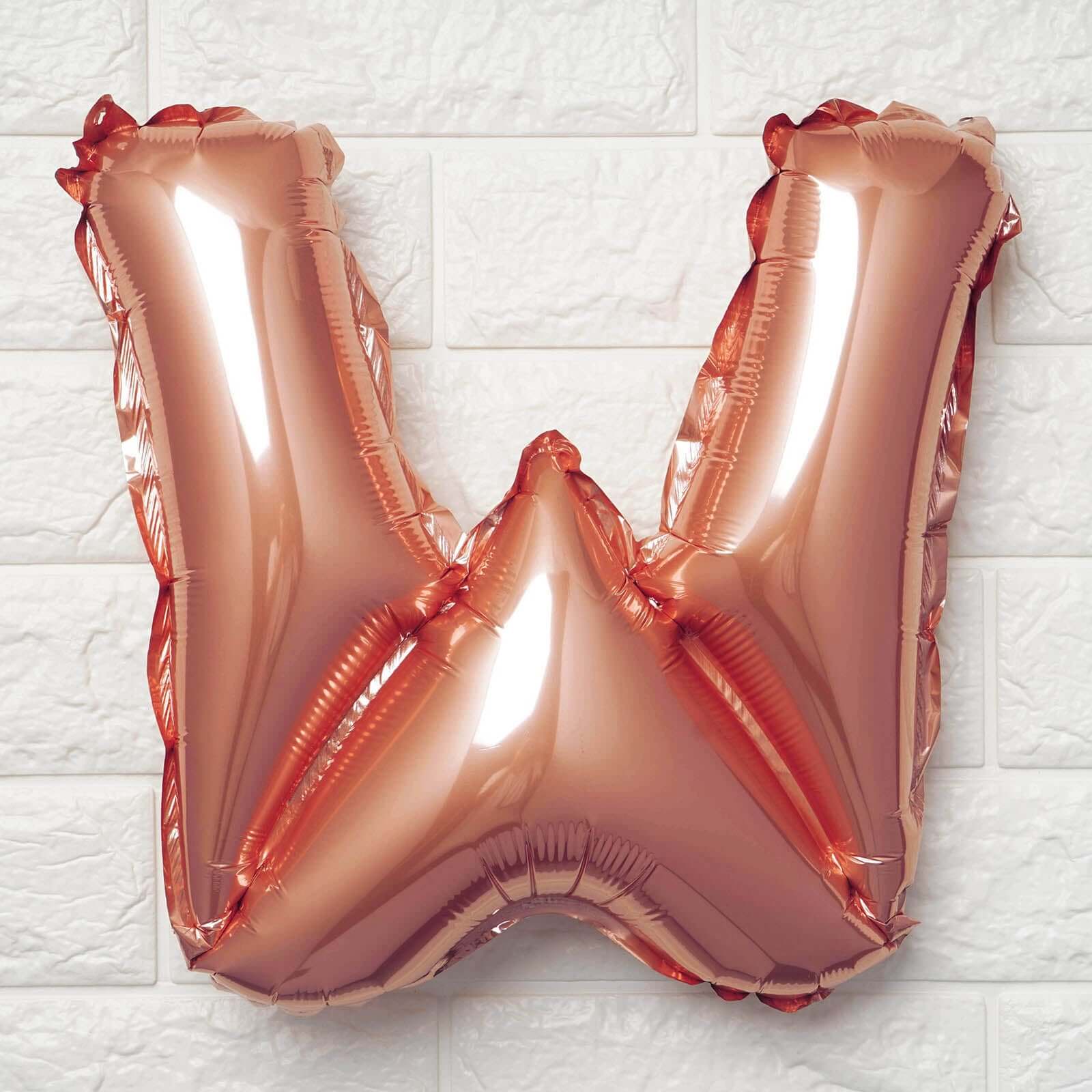 13" Rose Gold Letter Balloons, Metallic Mylar Foil Alphabet Balloons - Image 28