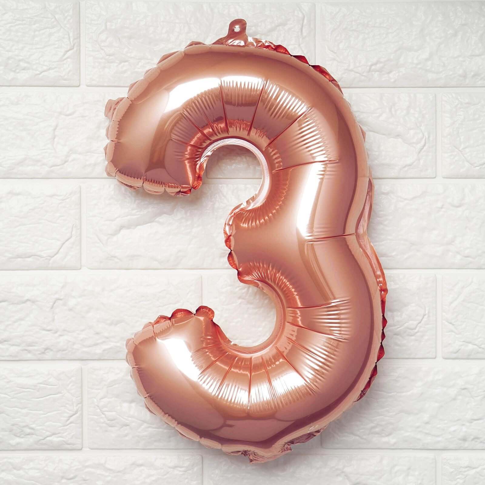 13" Rose Gold Letter Balloons, Metallic Mylar Foil Alphabet Balloons - Image 35