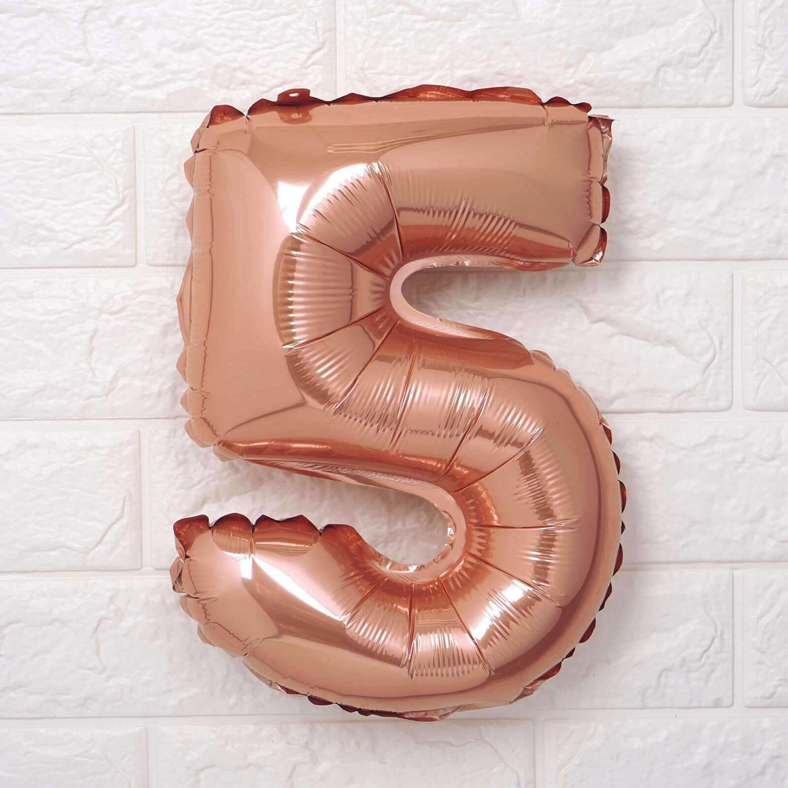 13" Rose Gold Letter Balloons, Metallic Mylar Foil Alphabet Balloons - Image 37