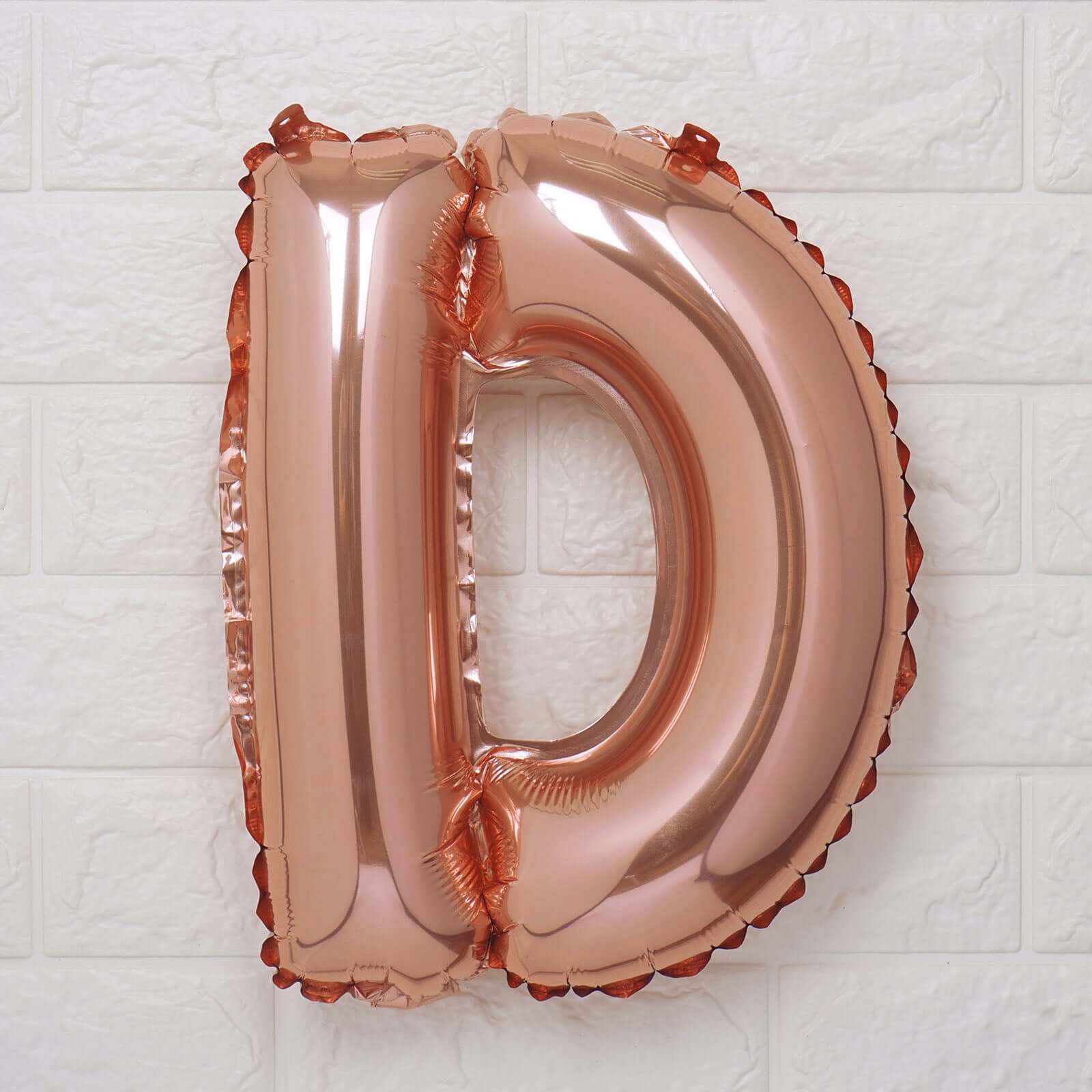 13" Rose Gold Letter Balloons, Metallic Mylar Foil Alphabet Balloons - Image 8