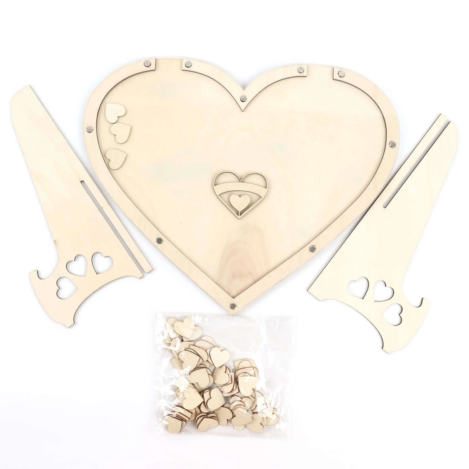 Rustic Heart Drop Top Frame Wedding Guest Book Sign, Wooden Display Stand Alternative 13" - Image 13