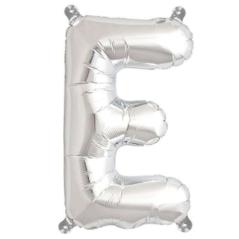 13" Silver Letter & Number Balloons, Shiny Metallic Mylar Foil Alphabet Balloons - Image 14