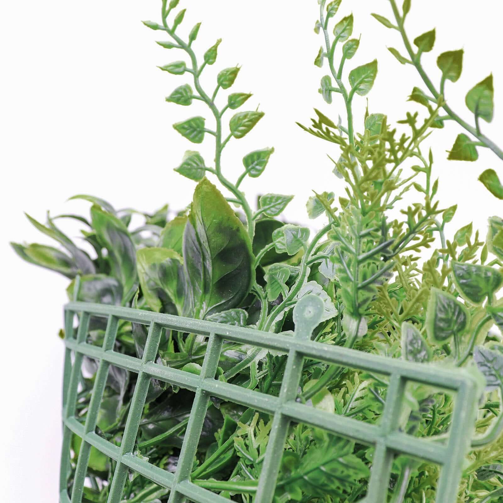 Boxwood/Fern Greenery Garden Wall, Grass Backdrop Mat, Indoor/Outdoor UV Protected Assorted Foliage 4 Artificial Panels 13 Sq. ft. - Image 5