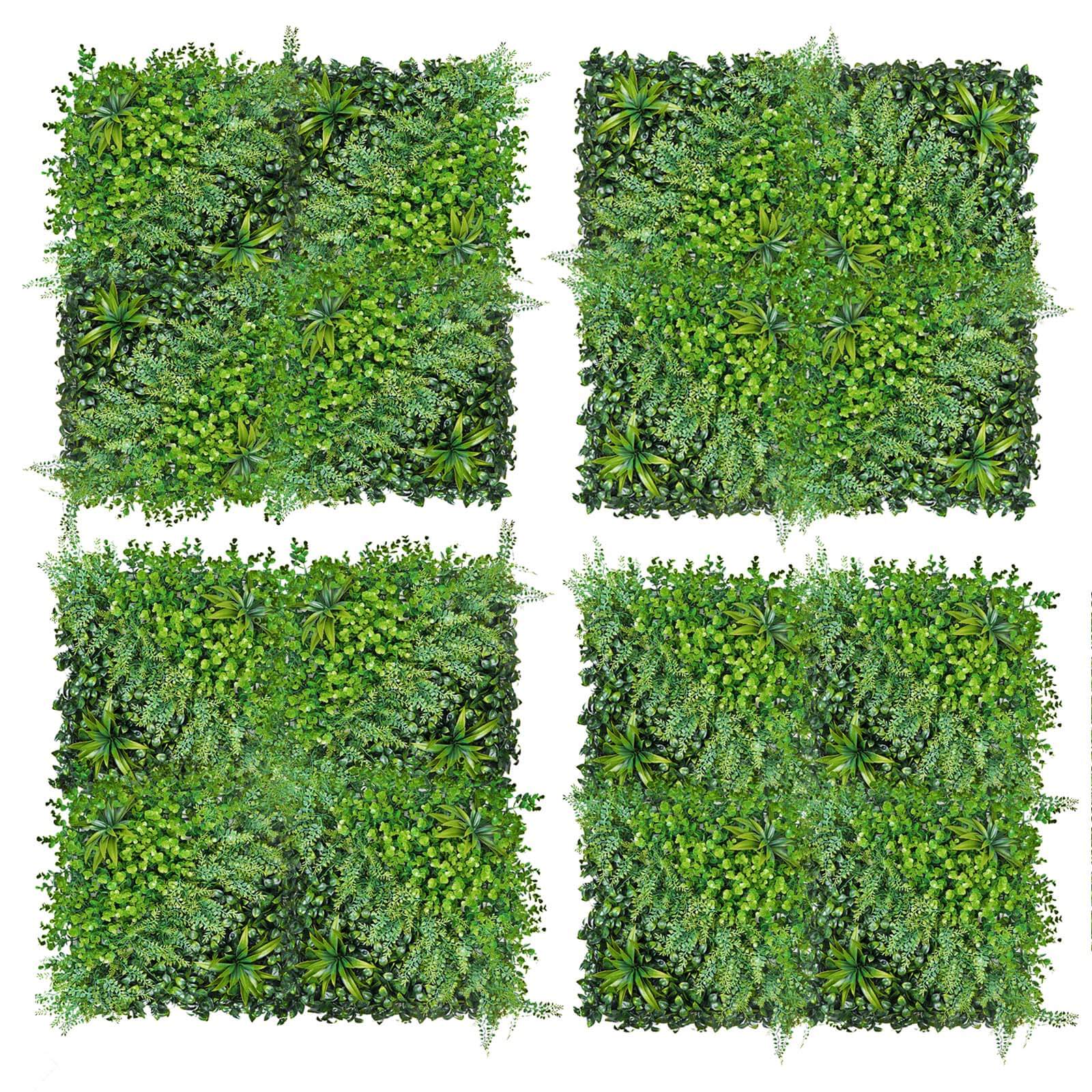Boxwood/Fern Greenery Garden Wall, Grass Backdrop Mat, Indoor/Outdoor UV Protected Assorted Foliage 4 Artificial Panels 13 Sq. ft. - Image 6