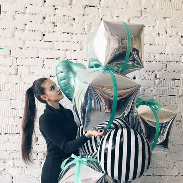 4D Rose Gold Cube Shaped Mylar Foil Helium Air Balloons 14" - Image 9