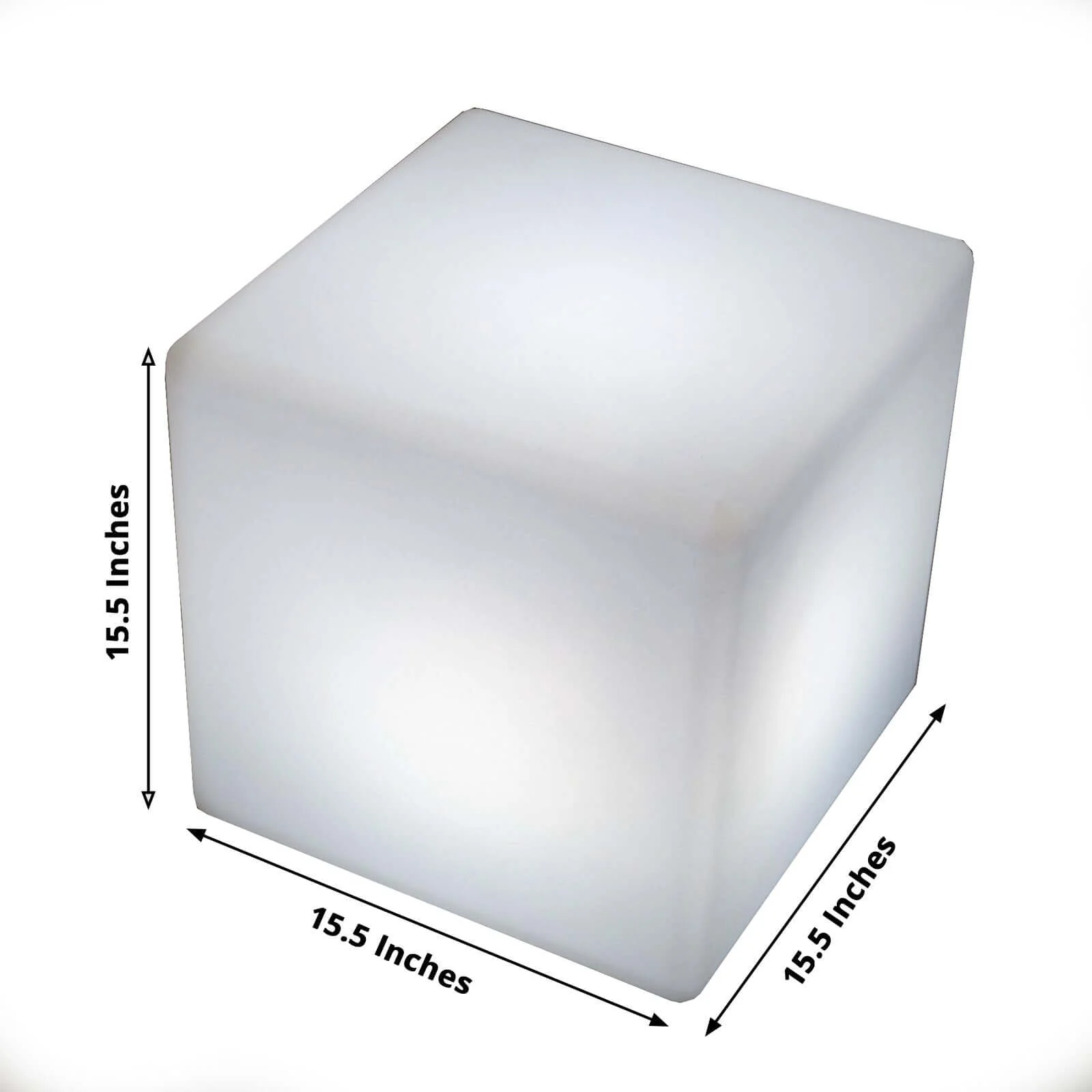 Color Changing Cordless LED Light Up Cube Table Stool, Rechargeable Waterproof Illuminated Furniture 15.5" - Image 3