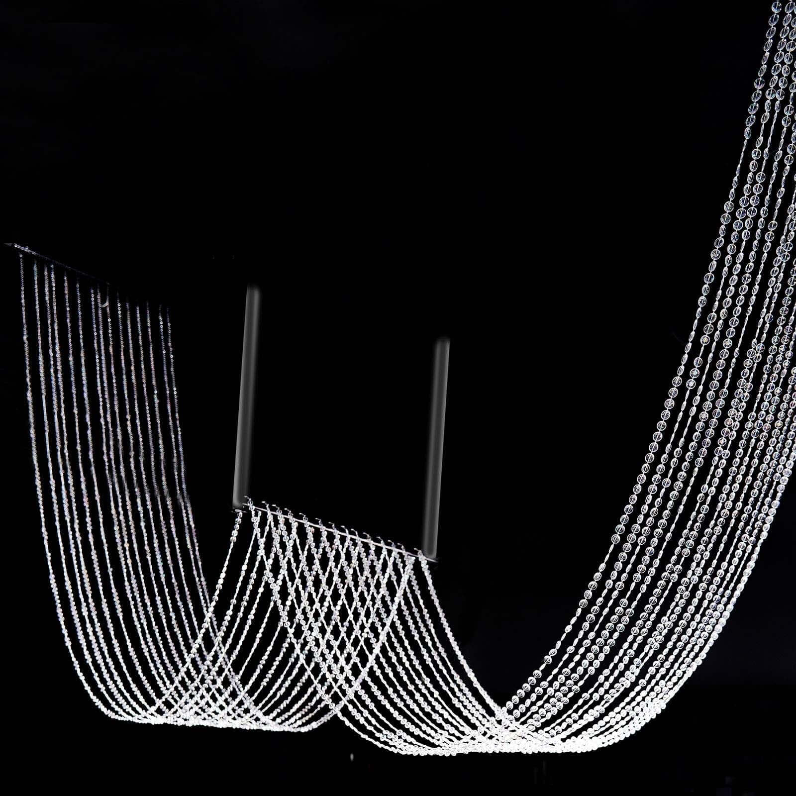 15 Strands Crystal Beaded Ceiling Garland String Drape Curtains and Hanging Kit 15ft - Image 3