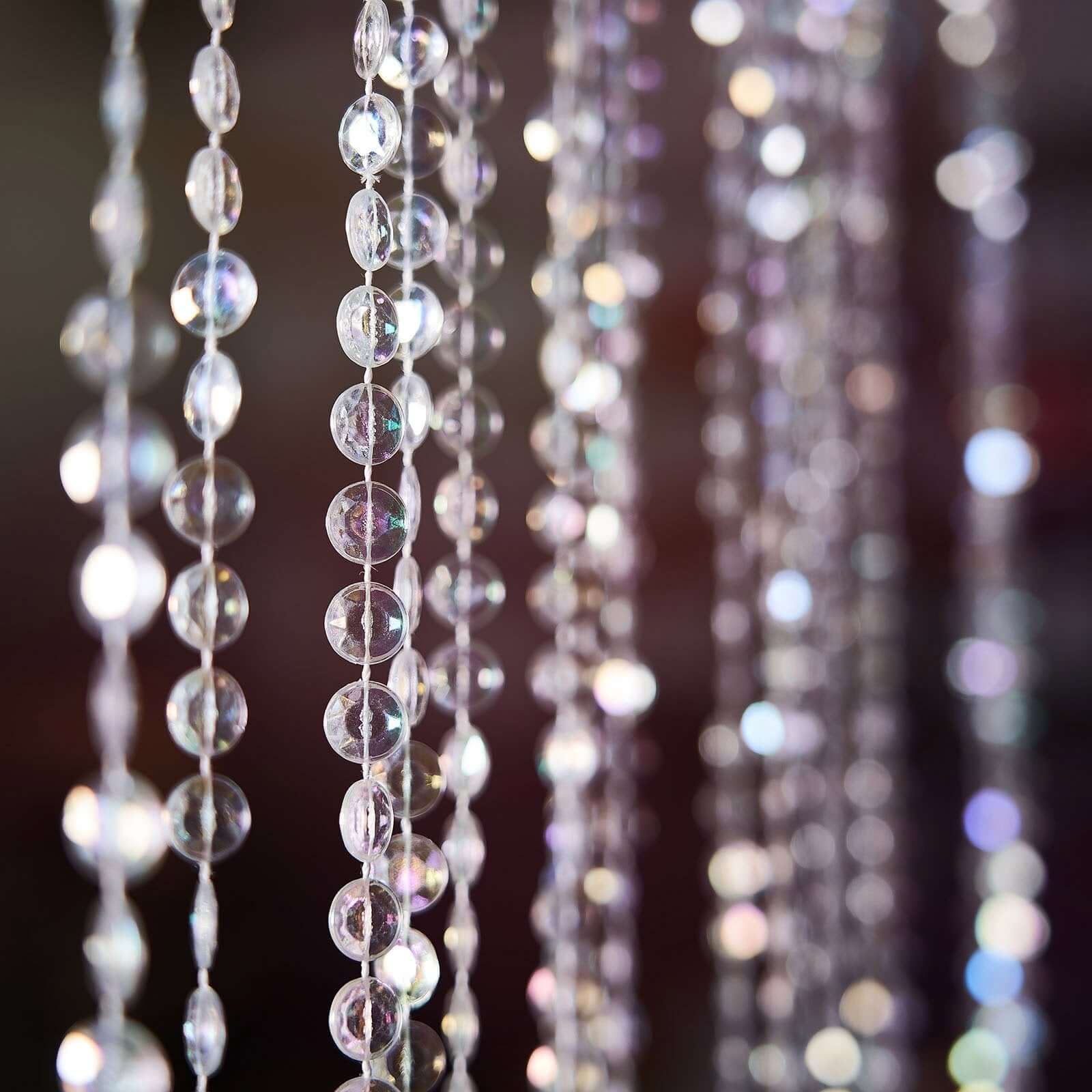 15 Strands Crystal Beaded Ceiling Garland String Drape Curtains and Hanging Kit 15ft - Image 8