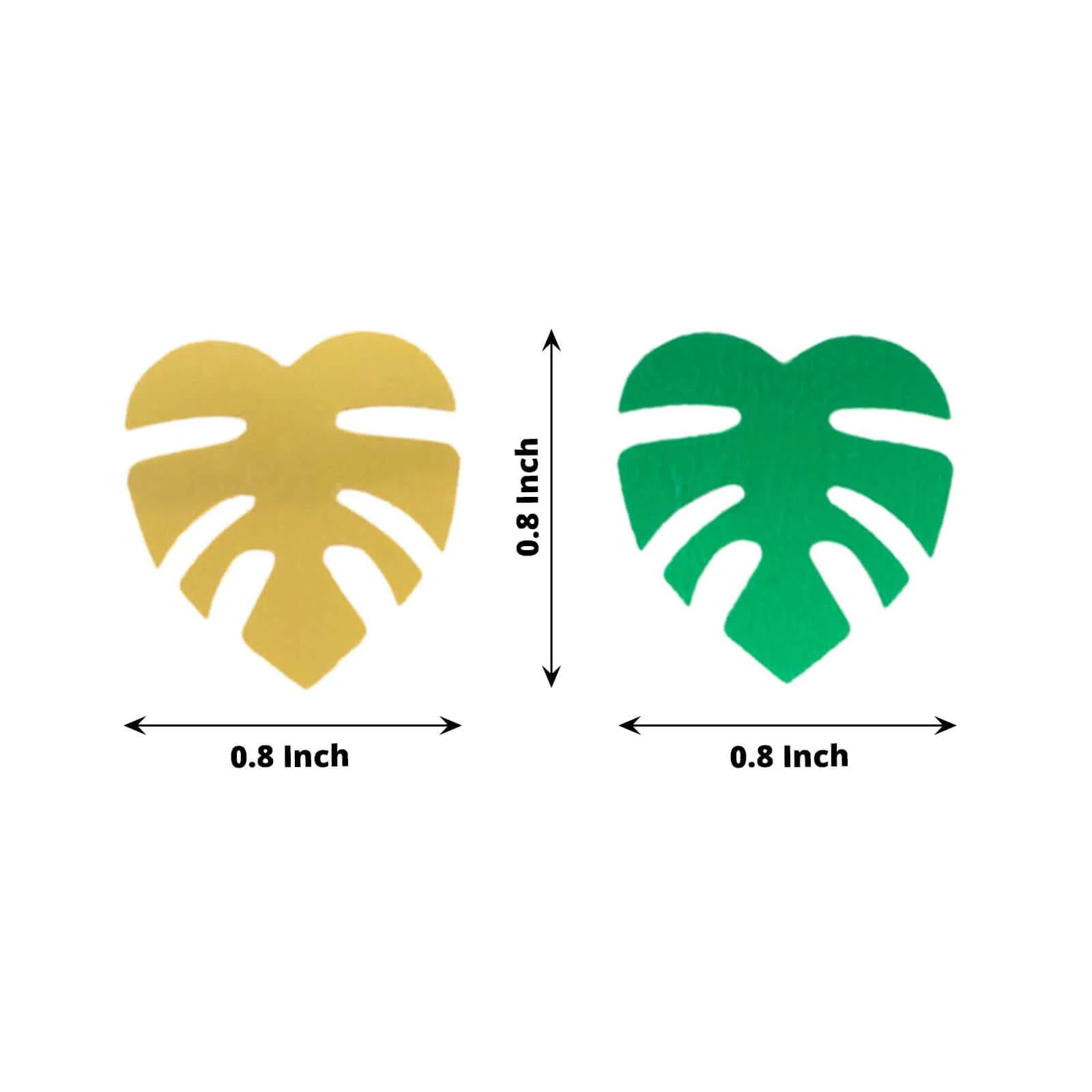 15G Bag Metallic Green and Gold Tropical Palm Leaf Table Confetti, Shiny Monstera Leaves Party Scatters - Vibrant and Eye-Catching Design - Image 3