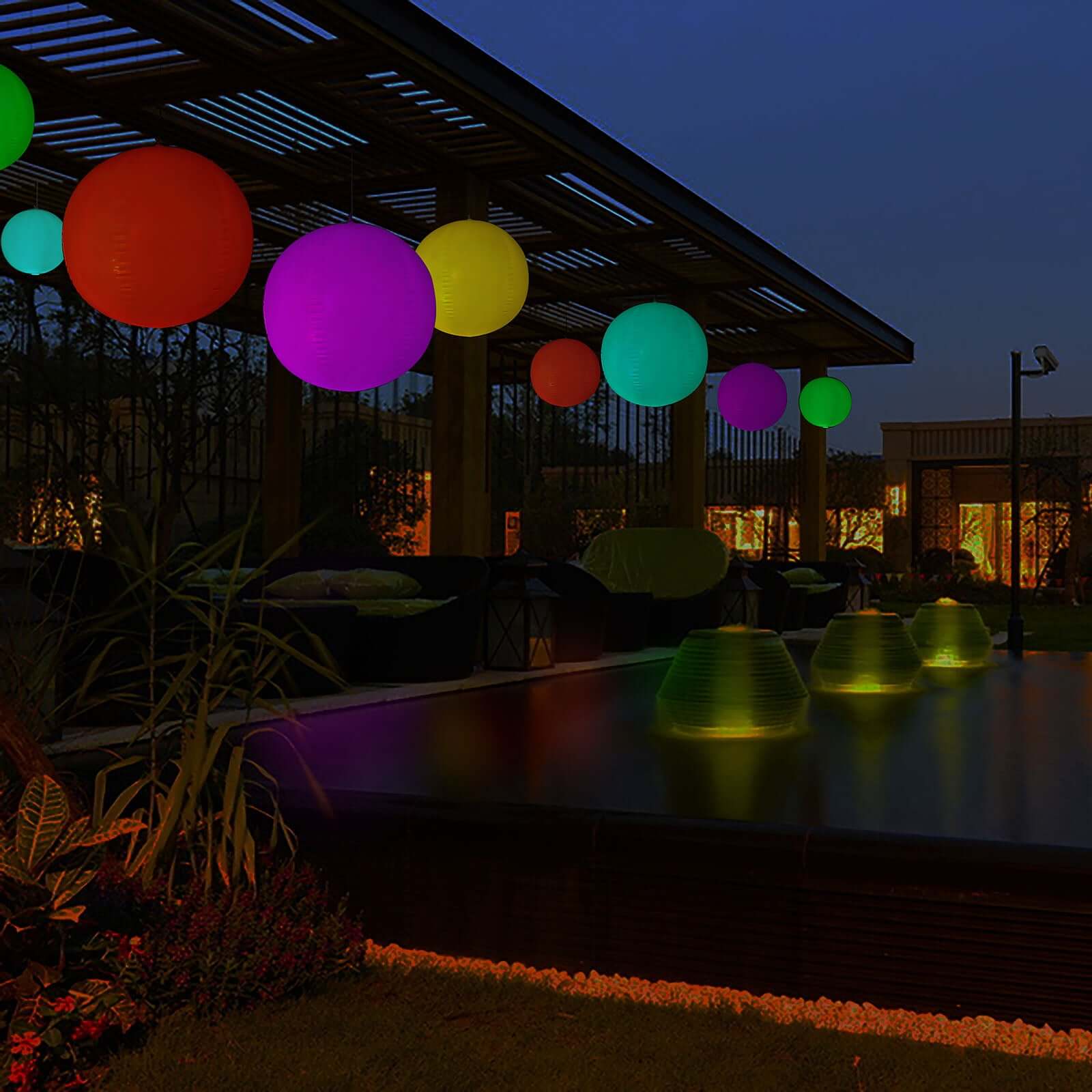 Floating Pool Light Up Glow Ball, Inflatable Outdoor Garden Lights With Remote - 13 RGB Colors and 3 Color Modes 16" - Image 9