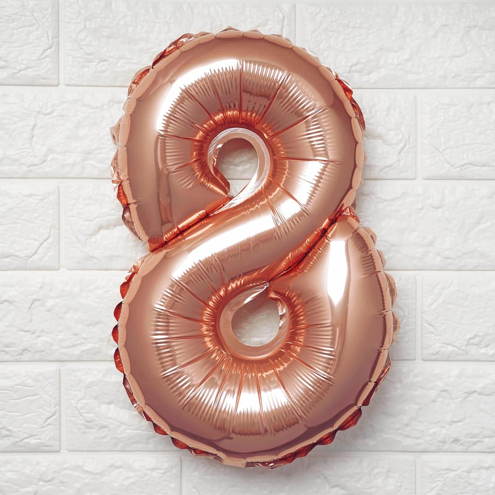 Metallic Rose Gold Mylar Foil 0-9 Number Balloons 13" - Image 12