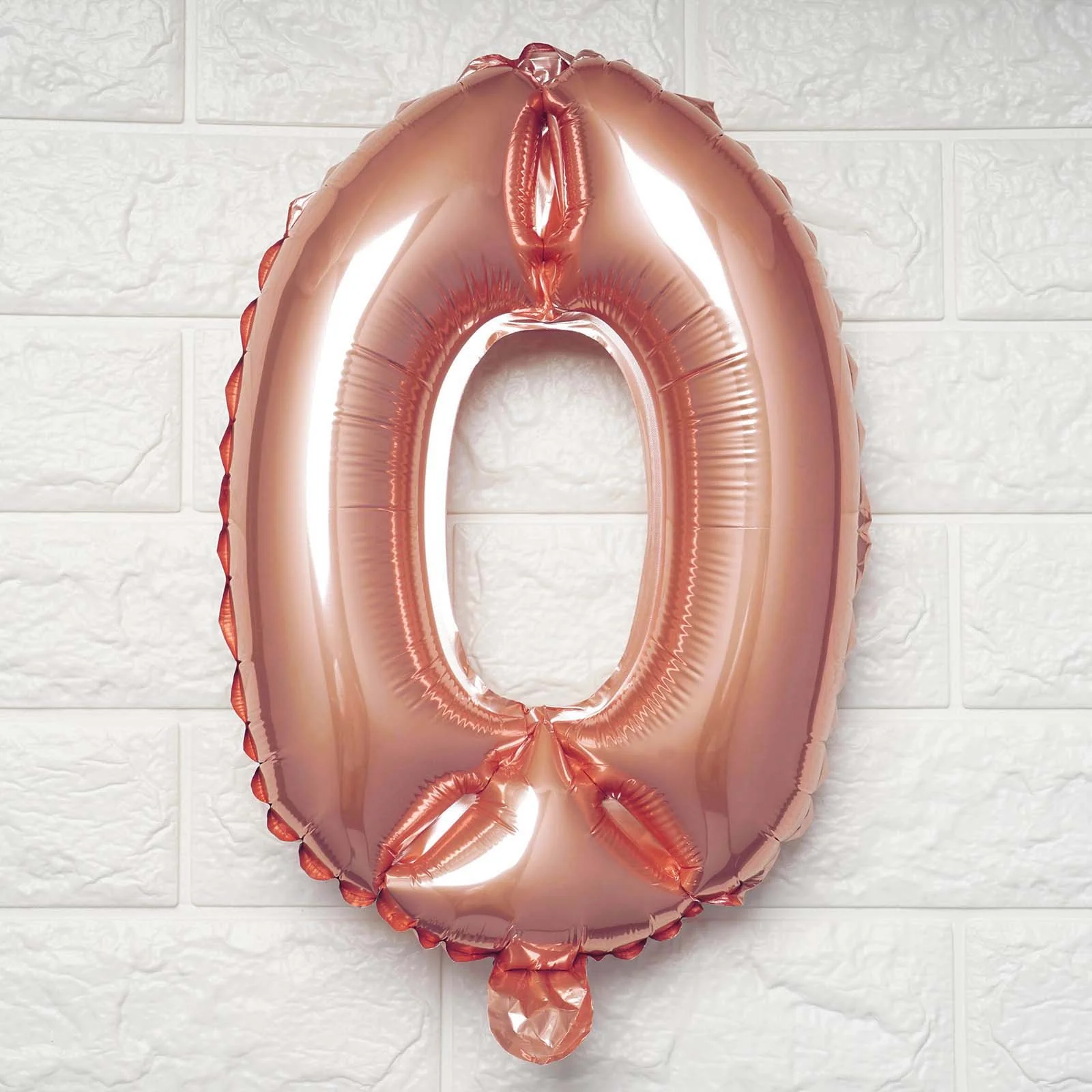 Metallic Rose Gold Mylar Foil 0-9 Number Balloons 13" - Image 2