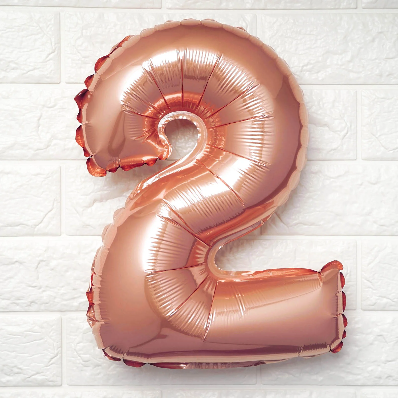 Metallic Rose Gold Mylar Foil 0-9 Number Balloons 13" - Image 6