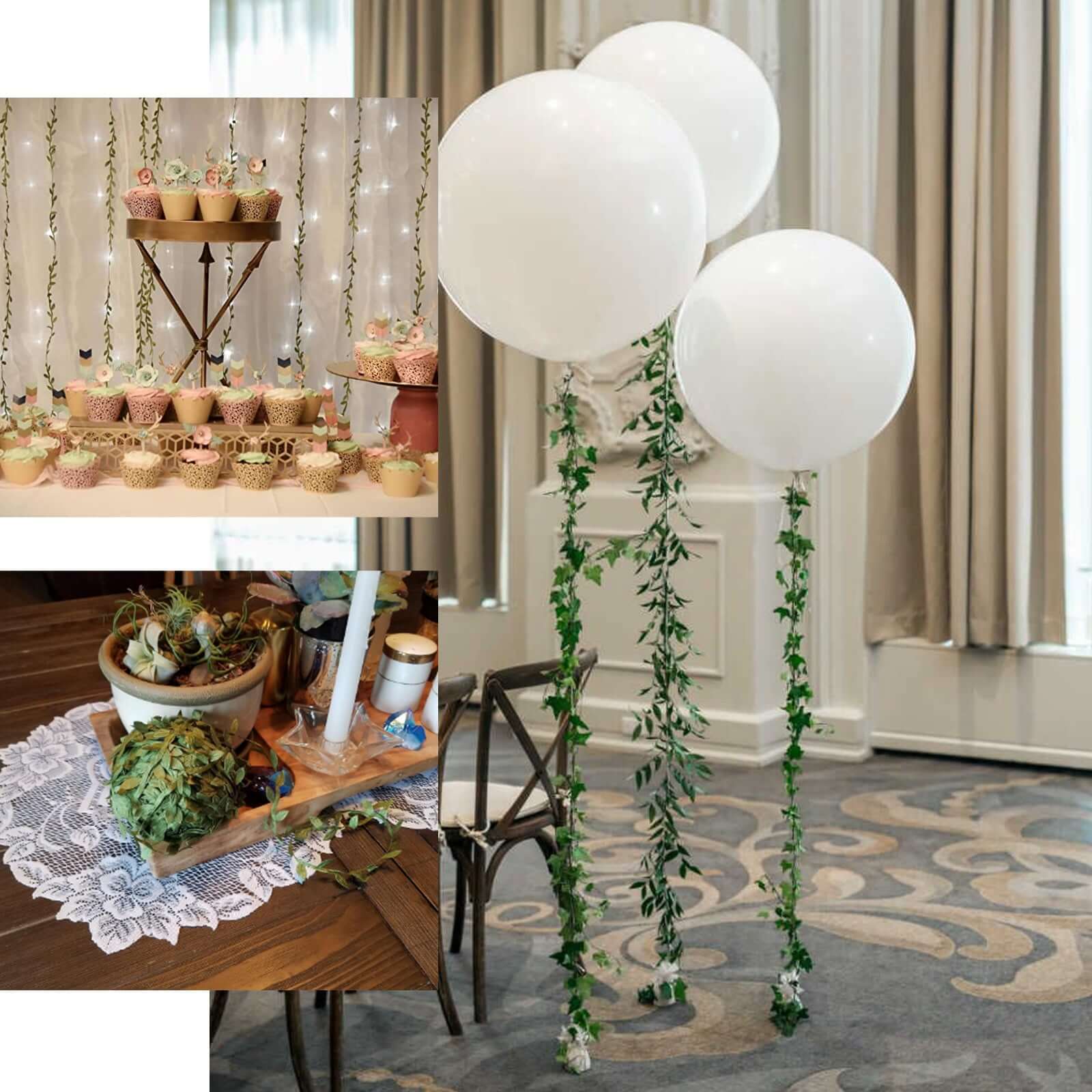 Mini Green Artificial Leaf Garland, Greenery With Flexible Vine 18ft - Image 5