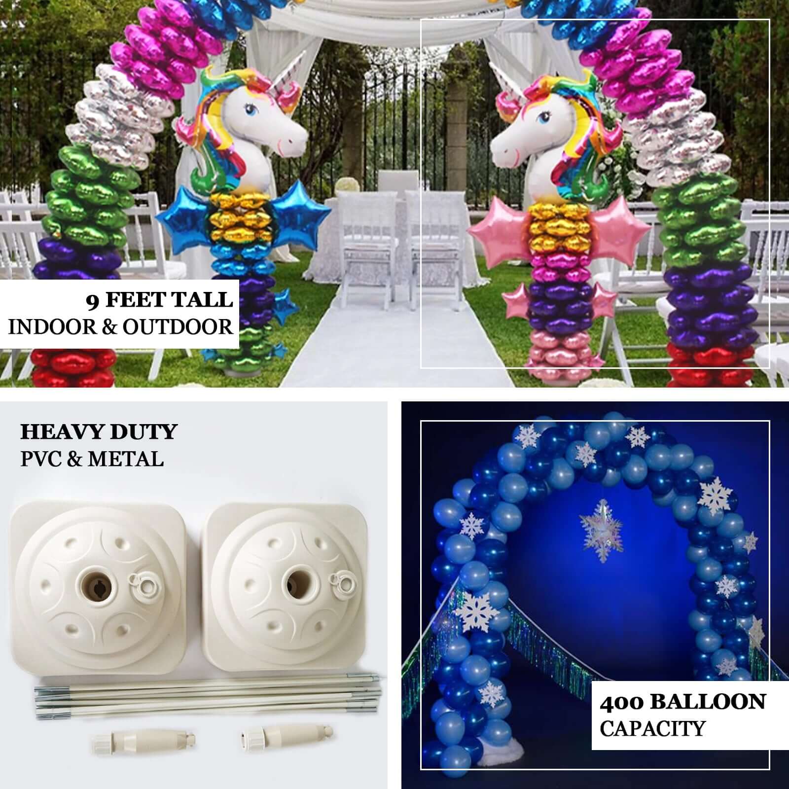Heavy Duty DIY Balloon Arch Stand Kit, Holds Up To 400 Balloons 19ft - Image 4
