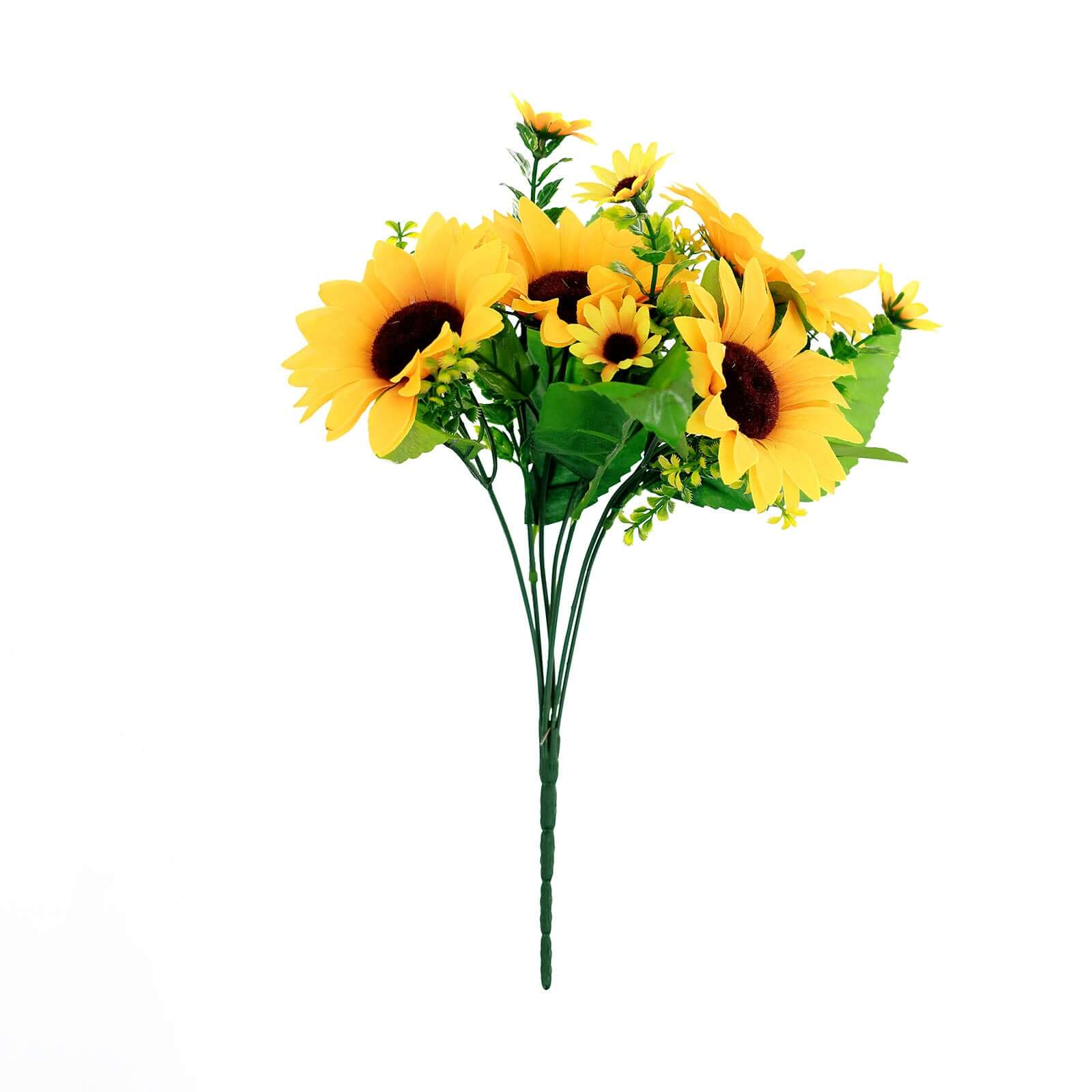 2 Bouquets Yellow Artificial Silk Sunflower Flower Bushes 13" - Image 6