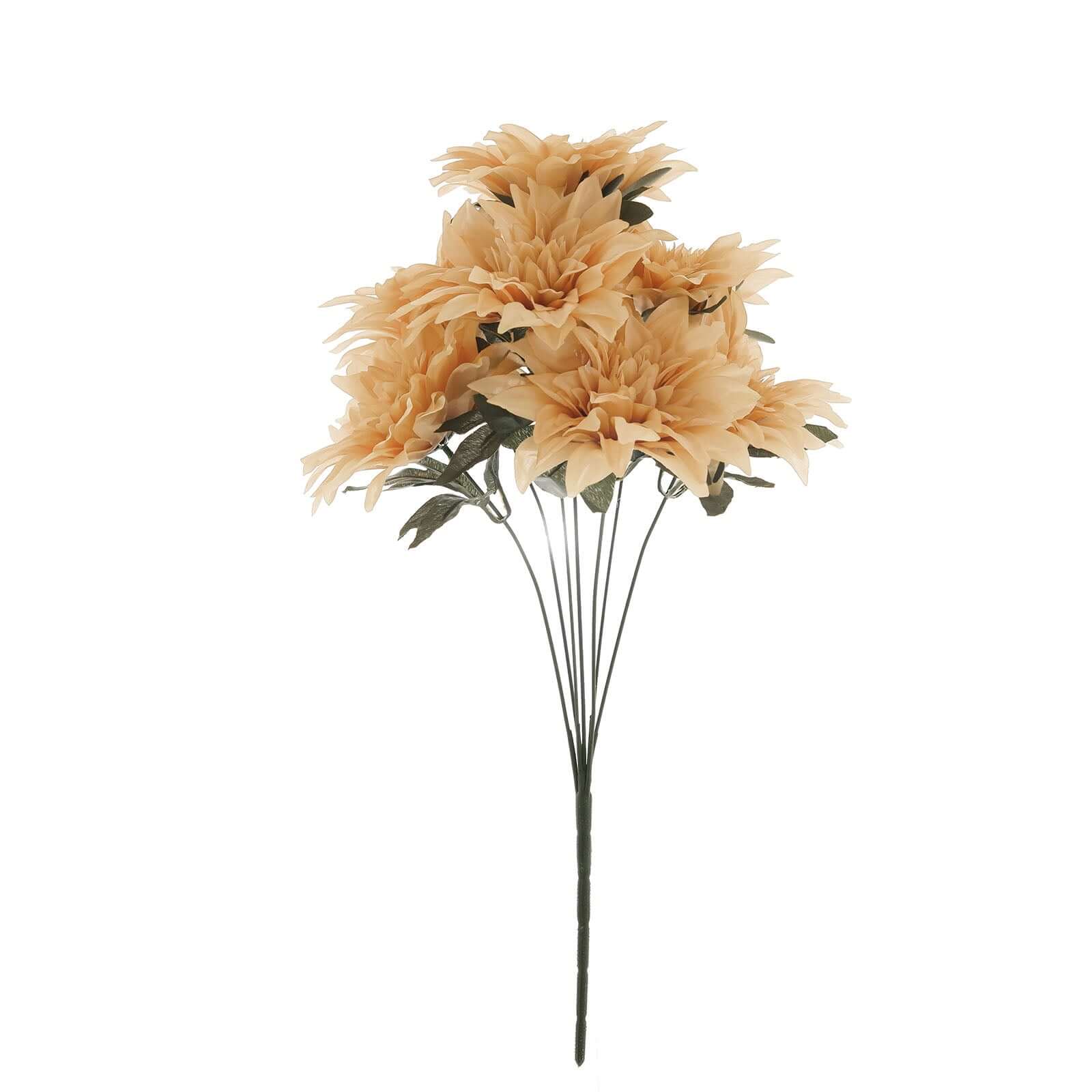 2 Bouquets Champagne Artificial Silk Dahlia Flower Spray Bushes 20" - Image 7