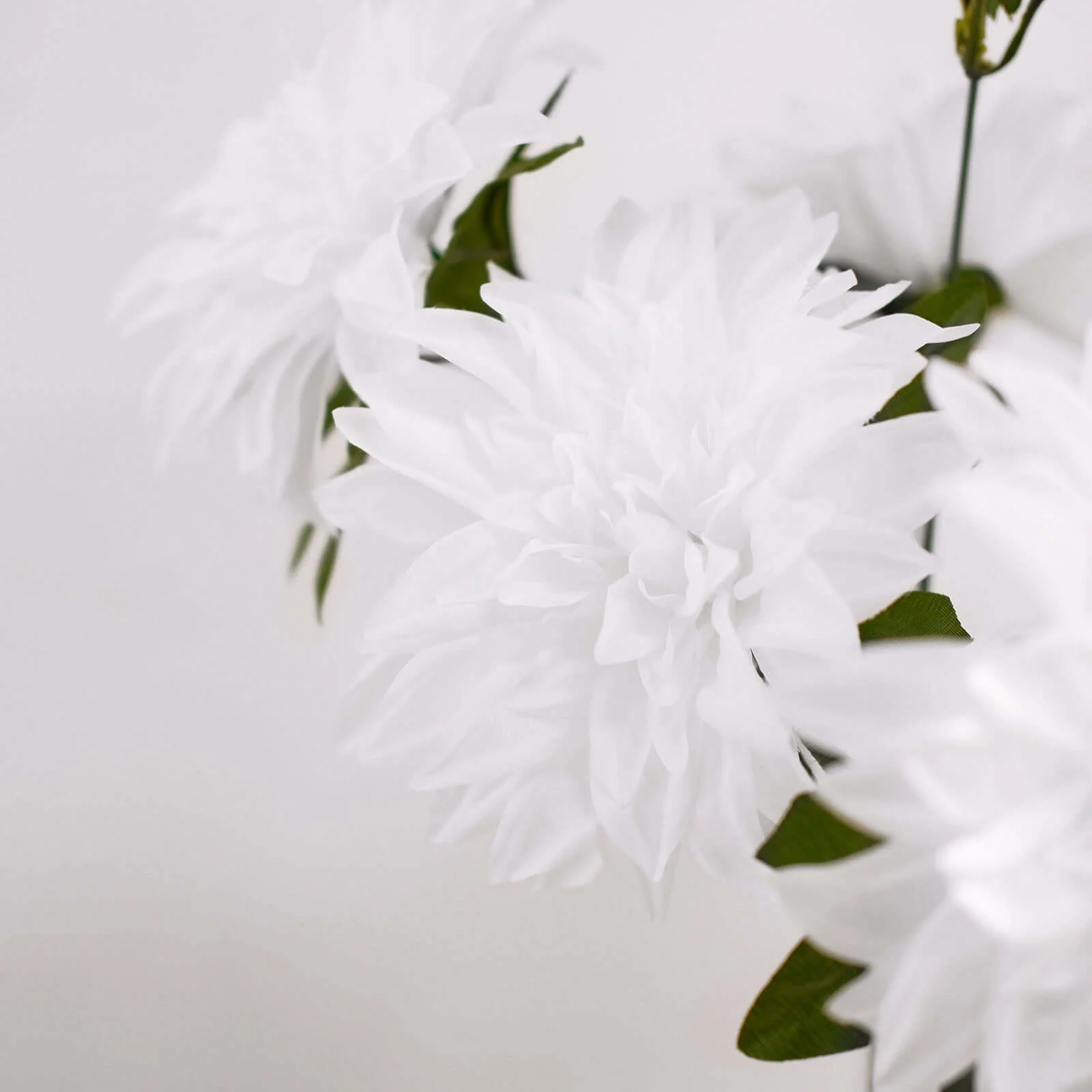 2 Bouquets White Artificial Silk Dahlia Flower Spray Bushes 20" - Image 8