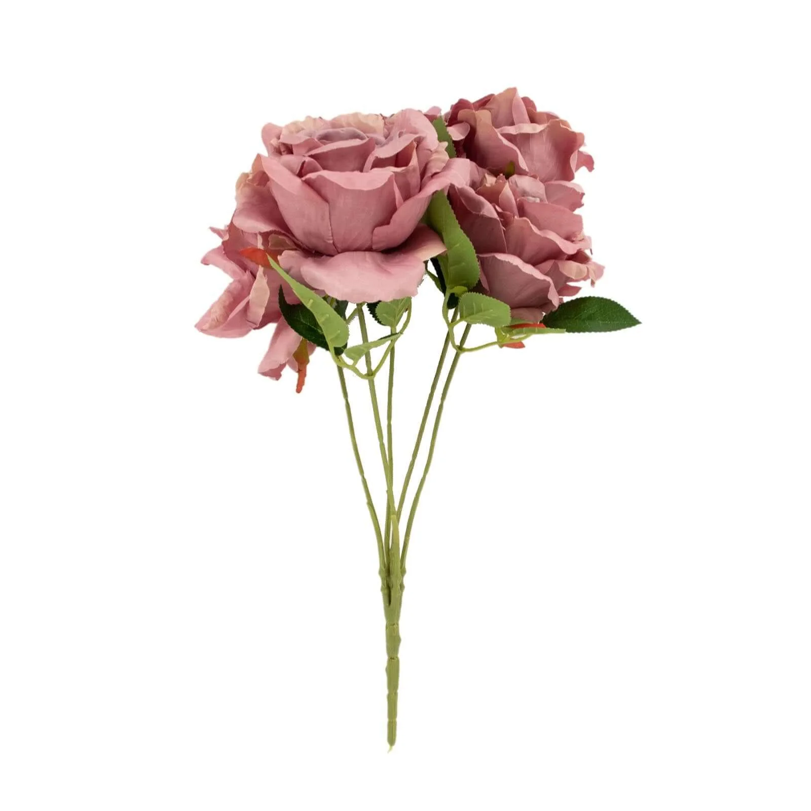 2 Bushes Dusty Rose Premium Silk Jumbo Rose Flower Bouquet, High Quality Artificial Wedding Floral Arrangements 17" - Image 6