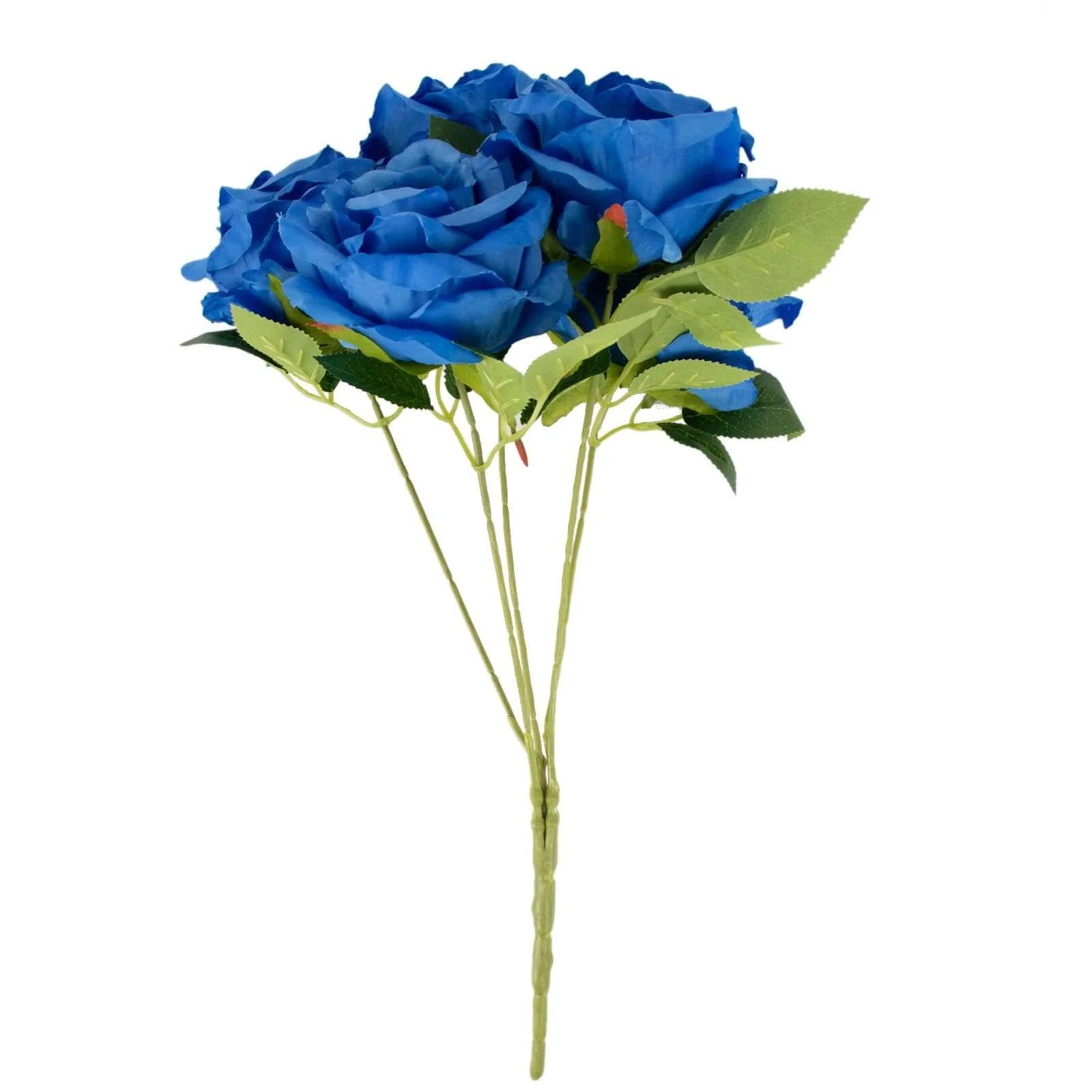 2 Bushes Royal Blue Premium Silk Jumbo Rose Flower Bouquet, High Quality Artificial Wedding Floral Arrangements 17" - Image 6