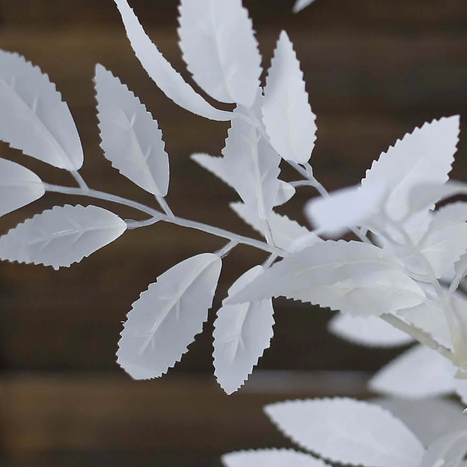 2 Bushes White Artificial Silk Plant Stem Vase Fillers, Faux Beech Leaf Branches 42" Tall - Image 8