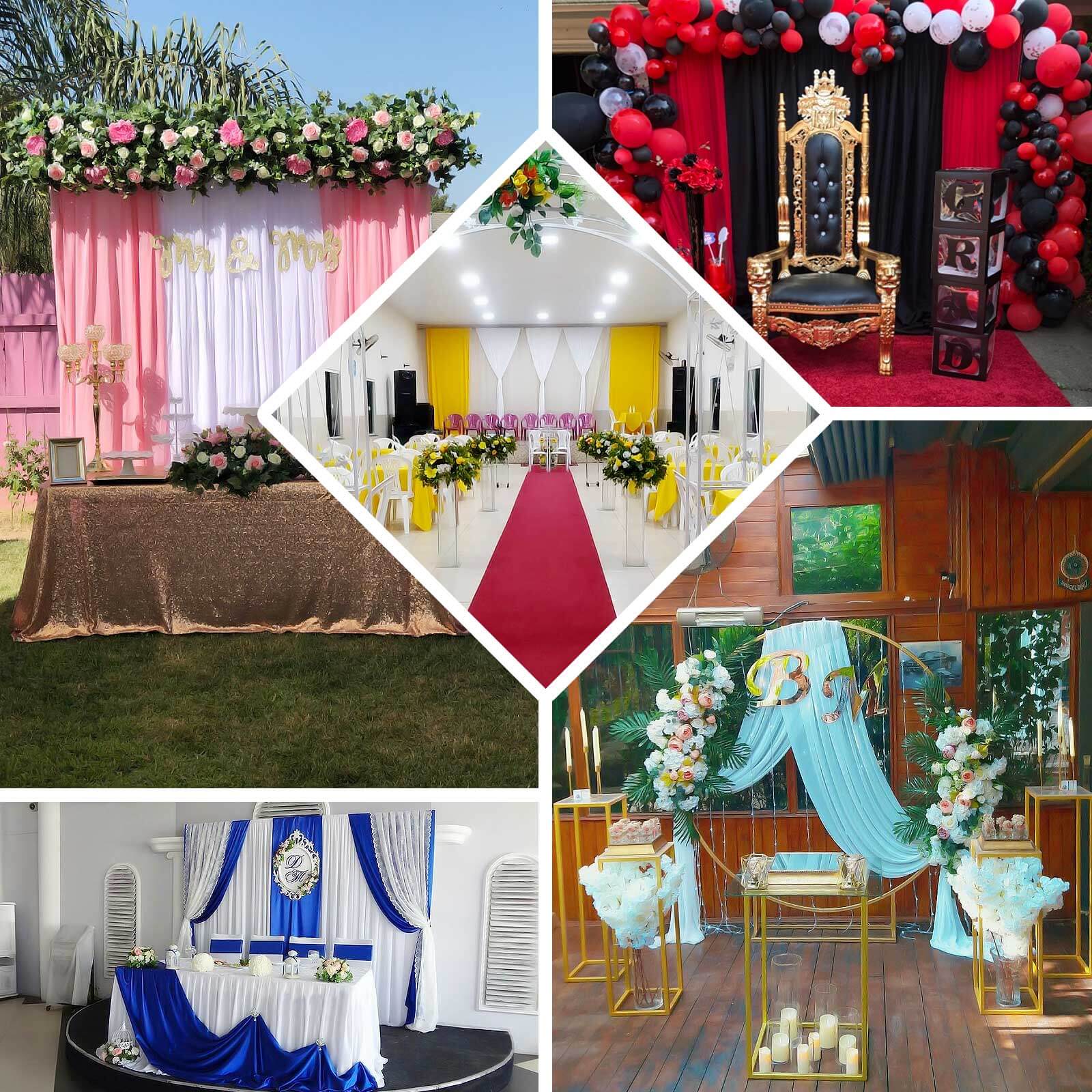2 Pack 5ftx8ft Dusty Blue Polyester Backdrop Drape Curtains With Rod Pockets, Event Divider Panels 130GSM - Image 5