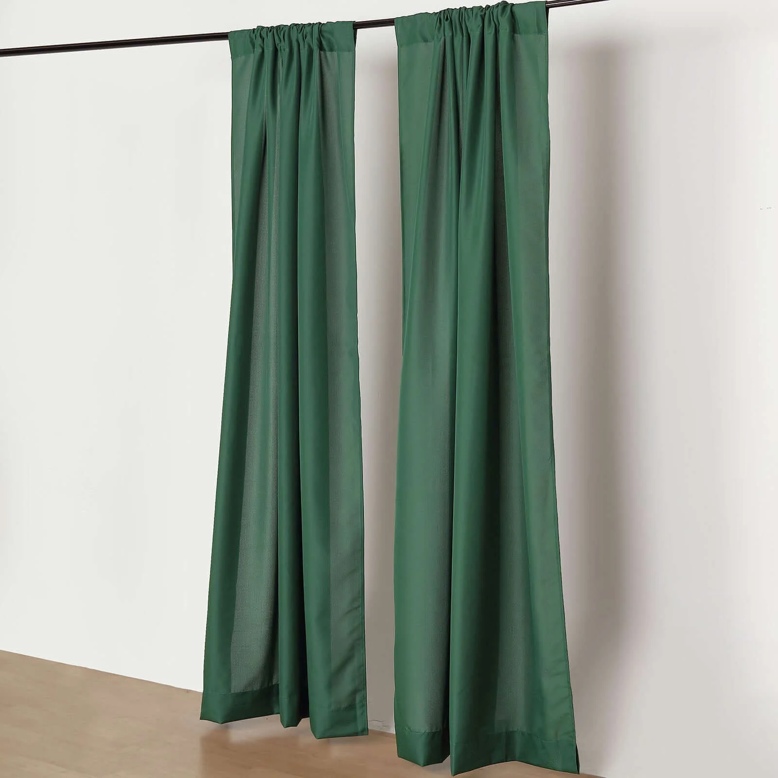 2 Pack 5ftx8ft Hunter Emerald Green Polyester Backdrop Drape Curtains With Rod Pockets, Event Divider Panels 130GSM - Image 6