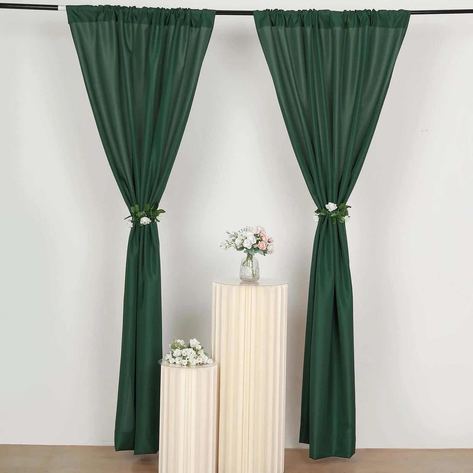 2 Pack 5ftx8ft Hunter Emerald Green Polyester Backdrop Drape Curtains With Rod Pockets, Event Divider Panels 130GSM - Image 7