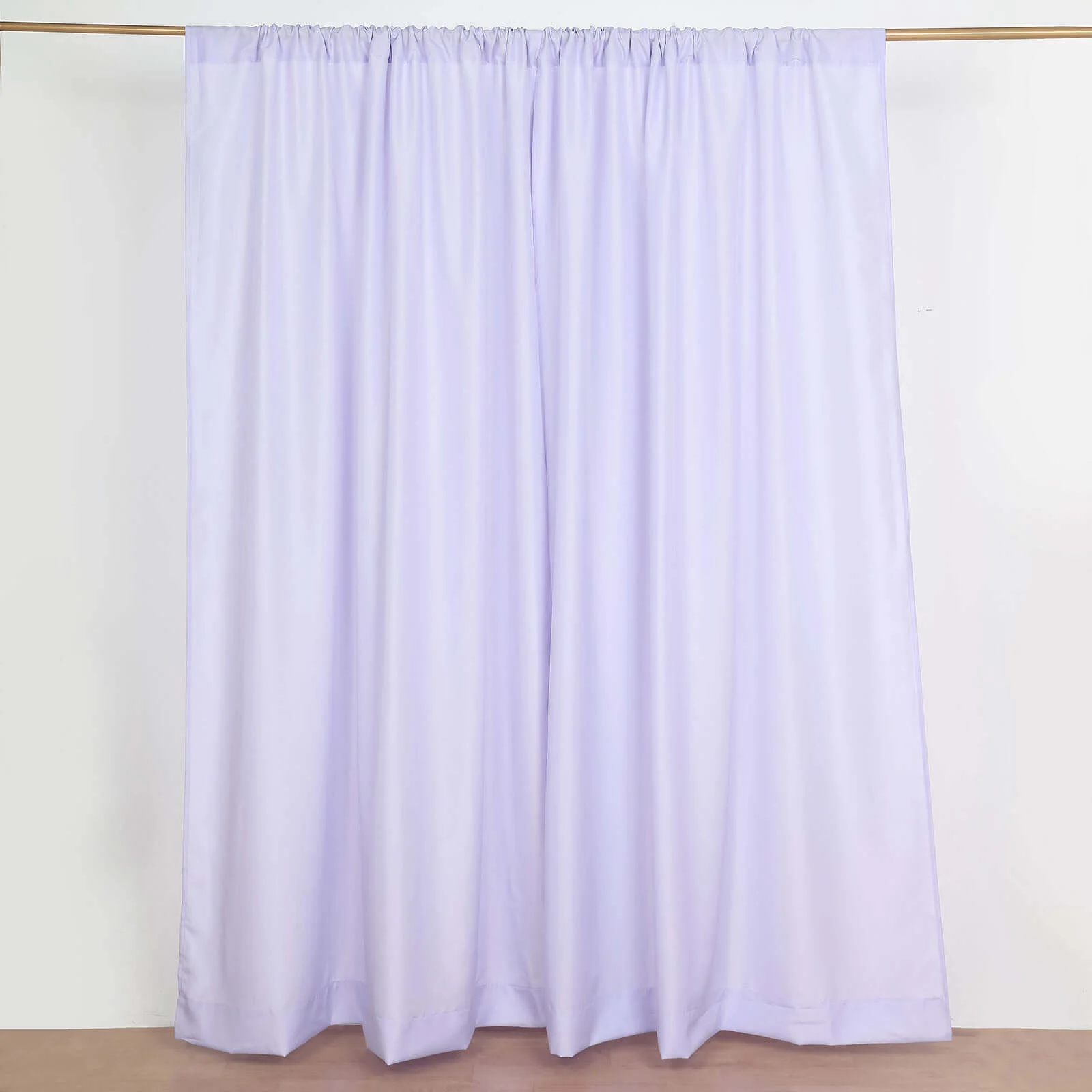 2 Pack 5ftx8ft Lavender Lilac Polyester Backdrop Drape Curtains With Rod Pockets, Event Divider Panels 130GSM