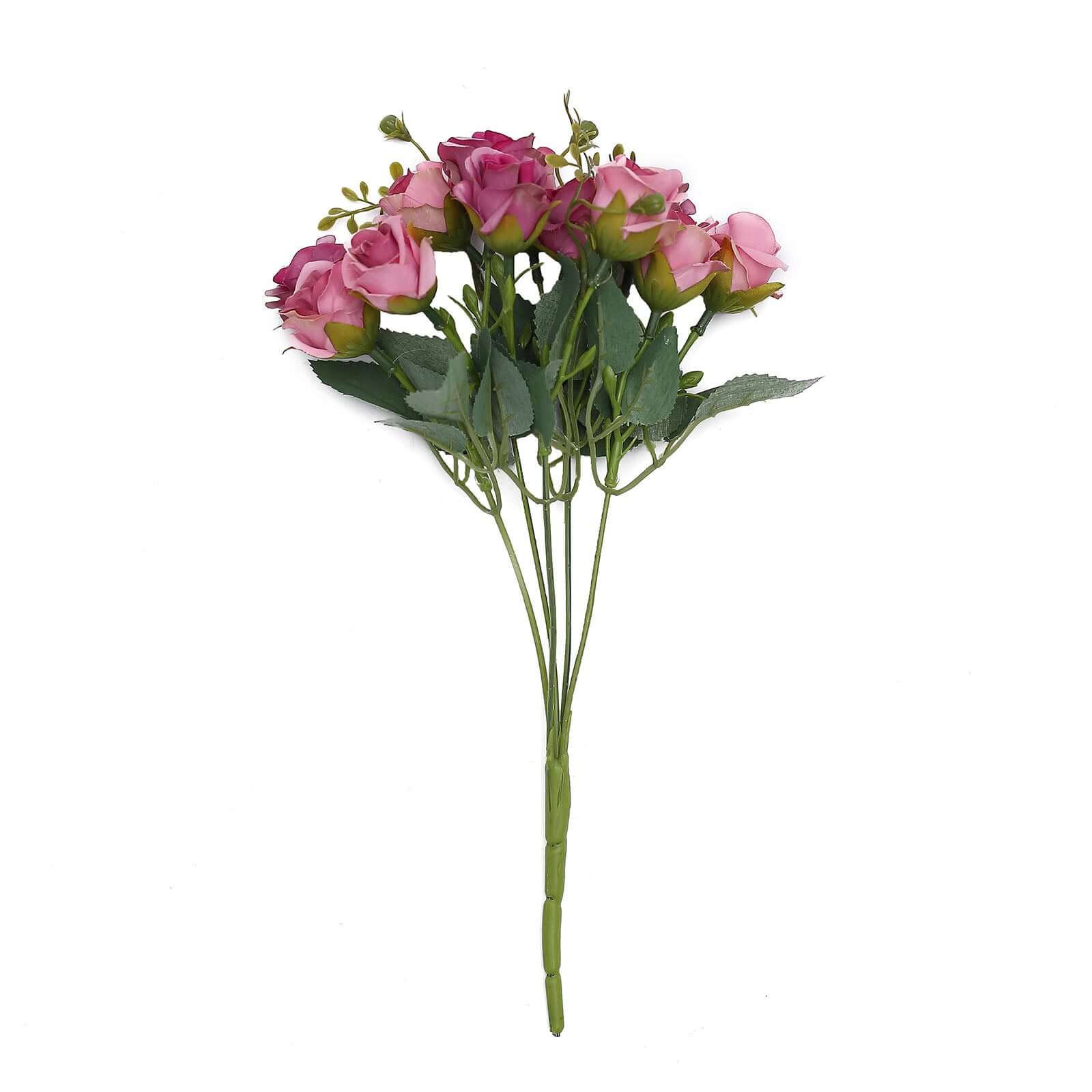2 Pack Dusty Rose Artificial Open Rose Flower Bouquets, Small Faux Floral Arrangements 12" - Image 7