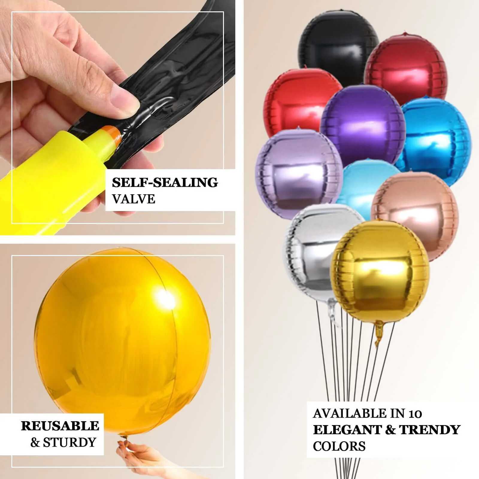 2 Pack Burgundy Sphere Mylar Foil Helium or Air Balloons 14" 4D - Image 4