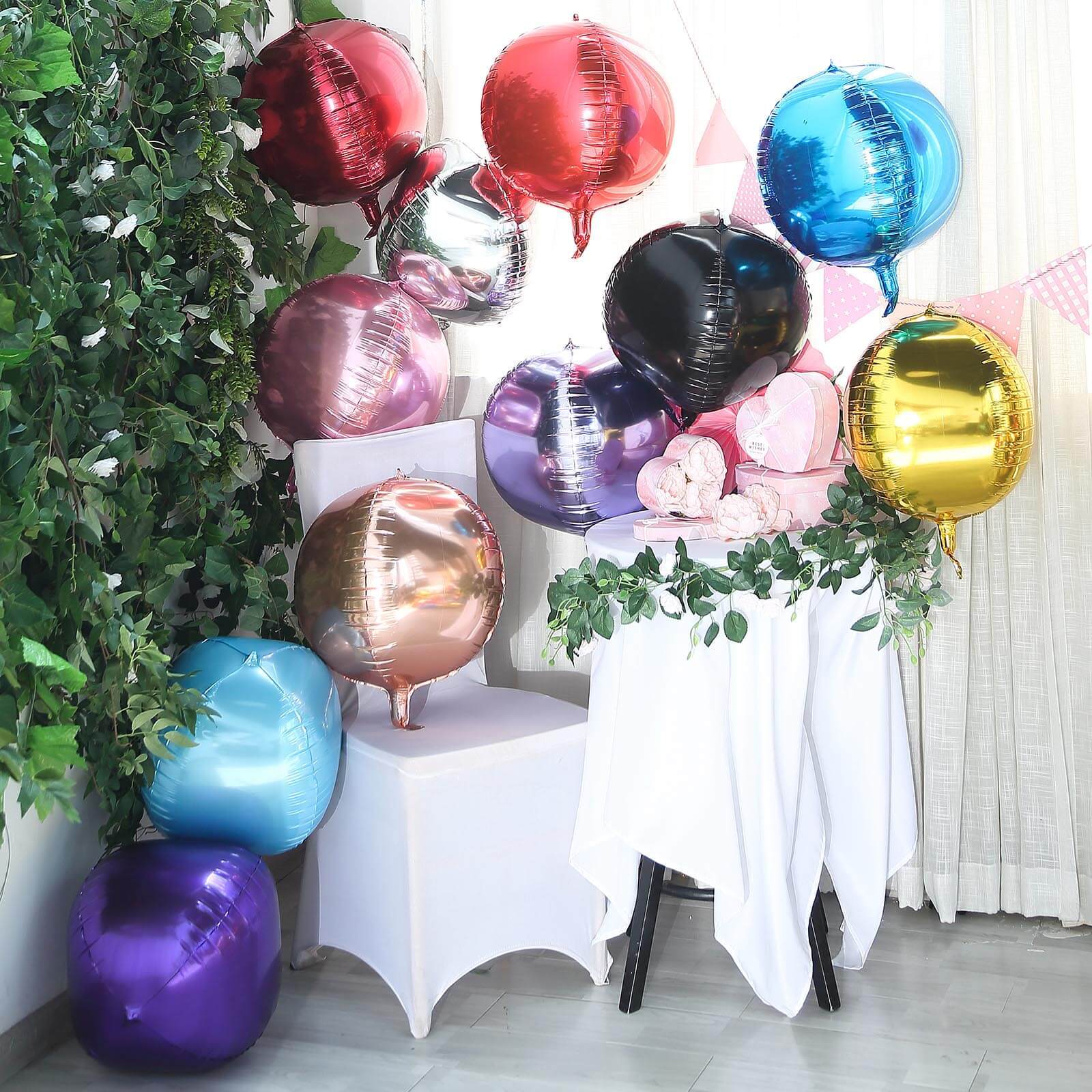 2 Pack Metallic Blue Sphere Mylar Foil Helium or Air Balloons 14" 4D - Image 7