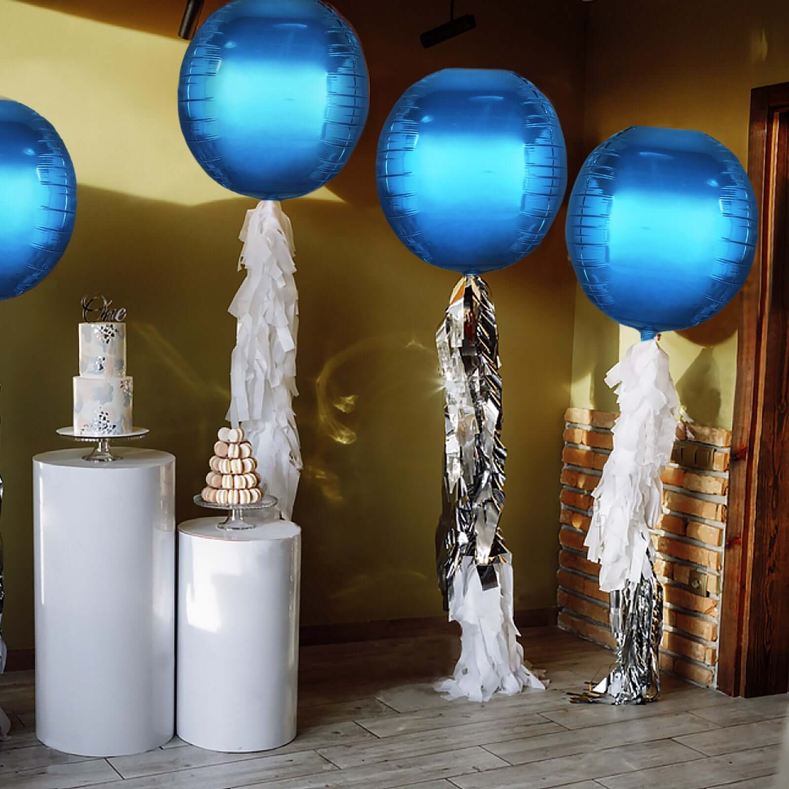 2 Pack Royal Blue Sphere Mylar Foil Helium or Air Balloons 18" 4D - Image 8