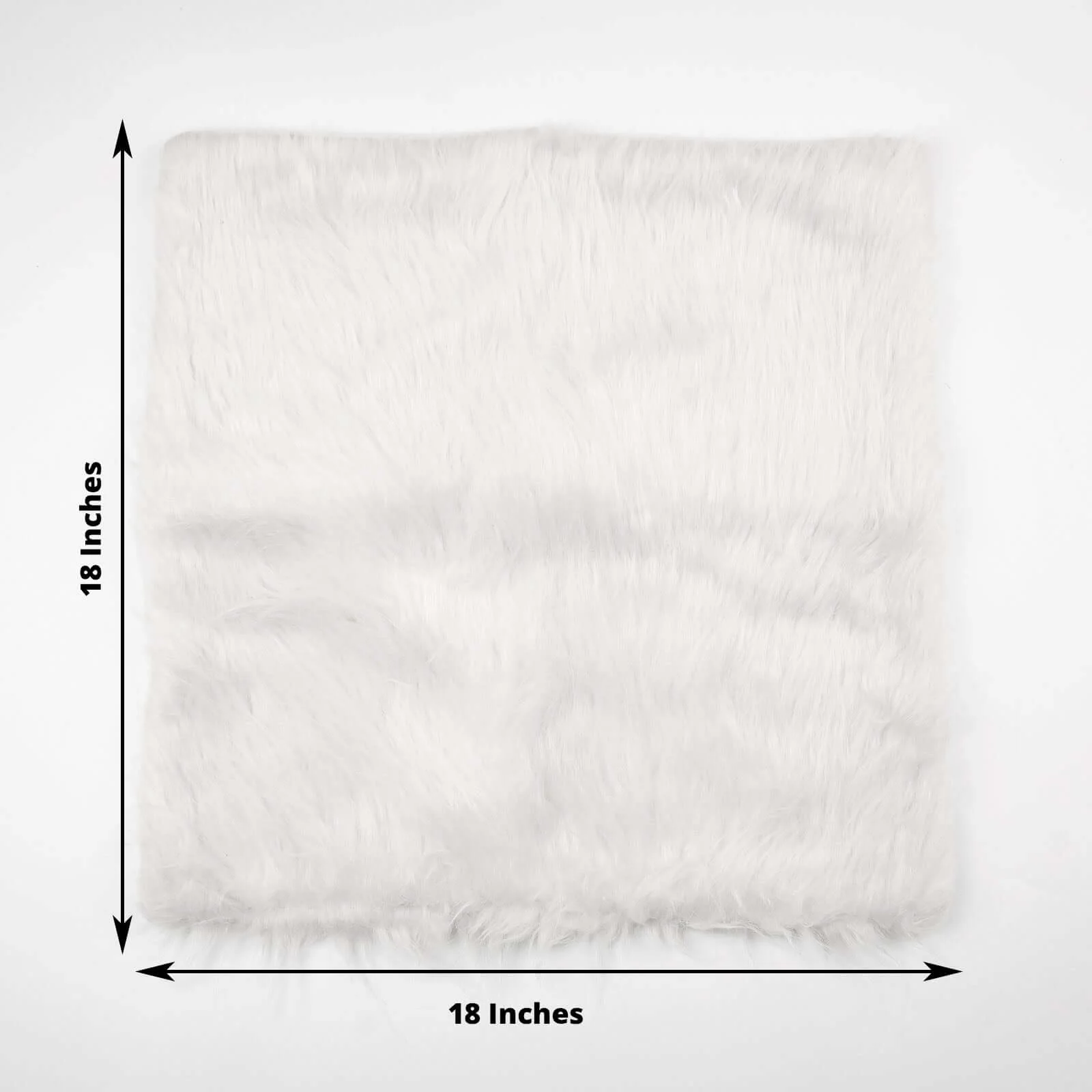 2 Pack White Faux Fur Sheepskin Throw Pillow Cases, Square Pillow Covers 18" - Image 3
