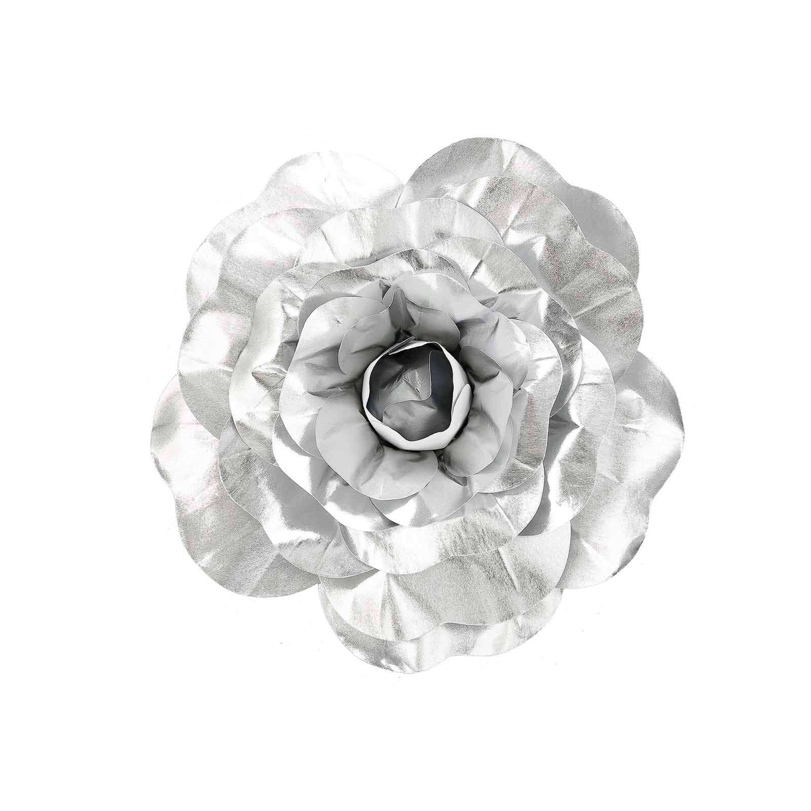2 Pack Large Silver Real Touch Artificial Foam DIY Craft Roses 20" - Image 6