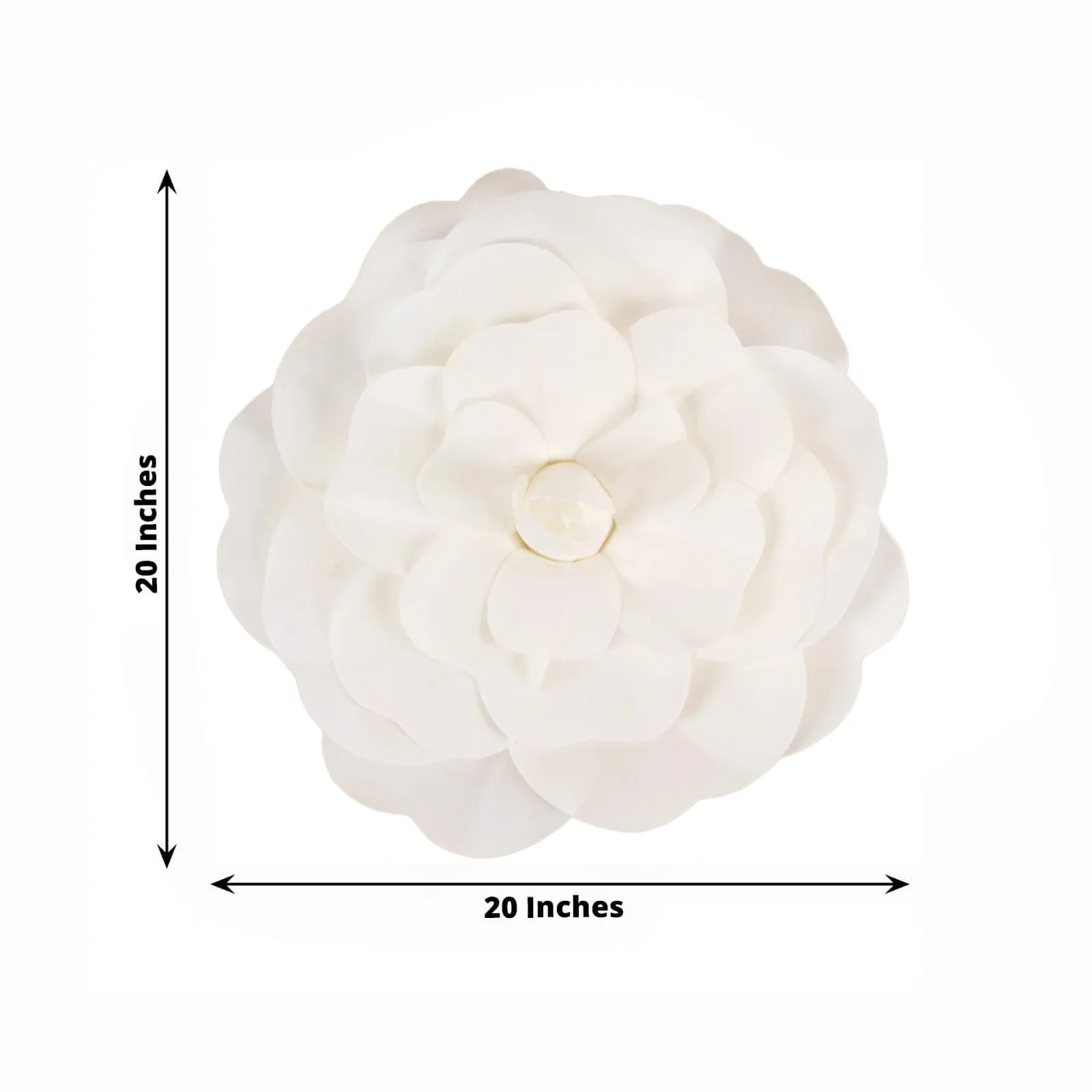 2 Pack Large White Real Touch Artificial Foam DIY Craft Roses 20" - Image 3