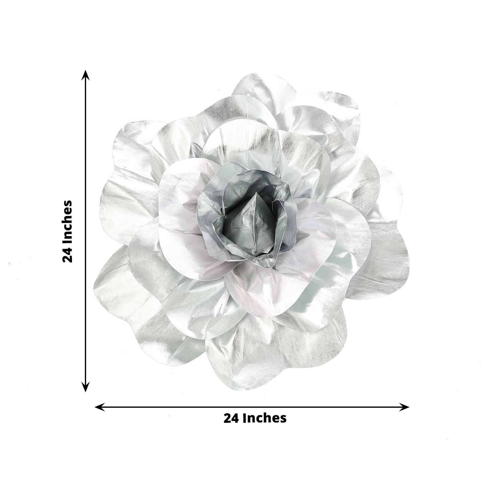 2 Pack Large Silver Real Touch Artificial Foam DIY Craft Roses 24" - Image 3