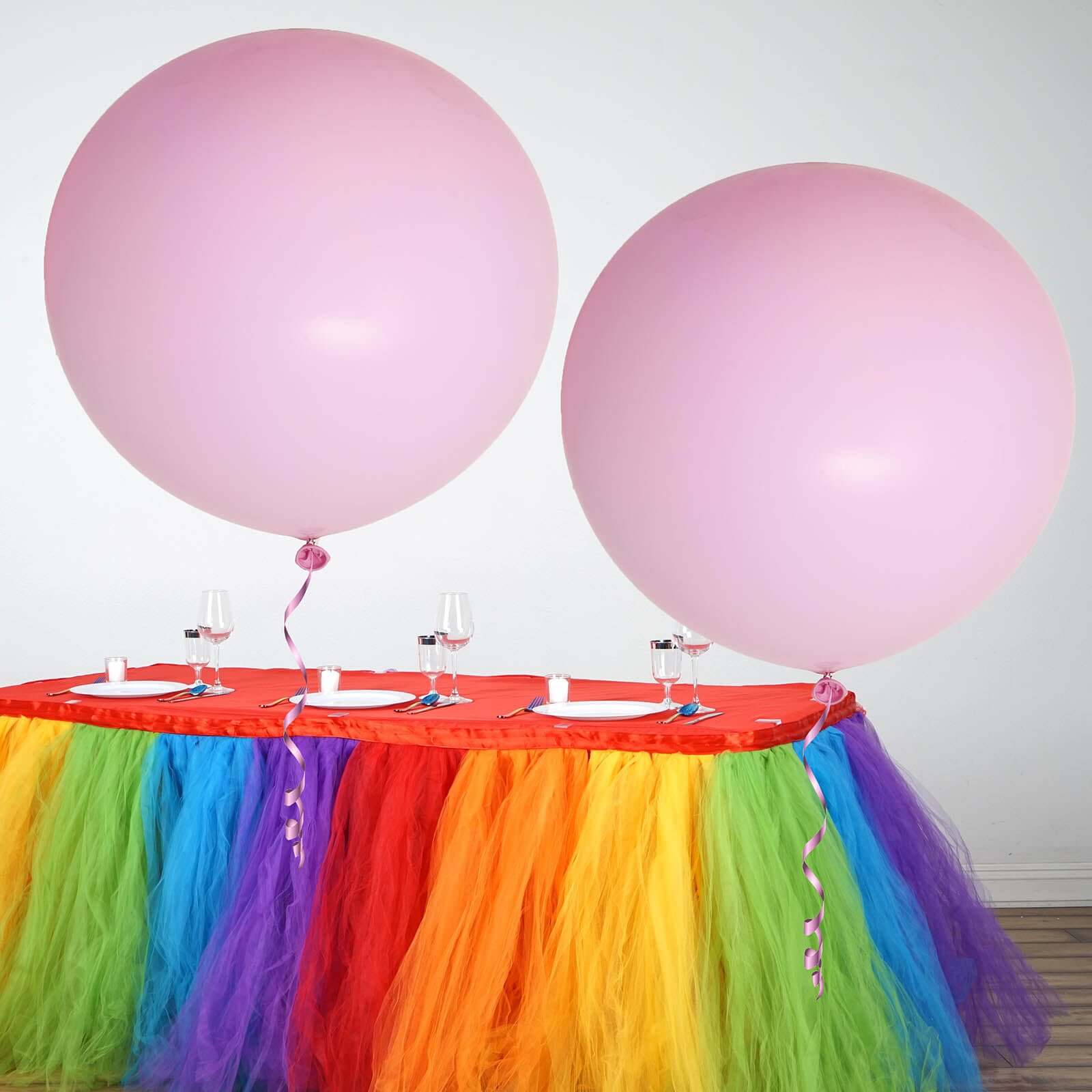 2 Pack Large Matte Pastel Pink Helium/Air Premium Latex Balloons 32" - Image 2