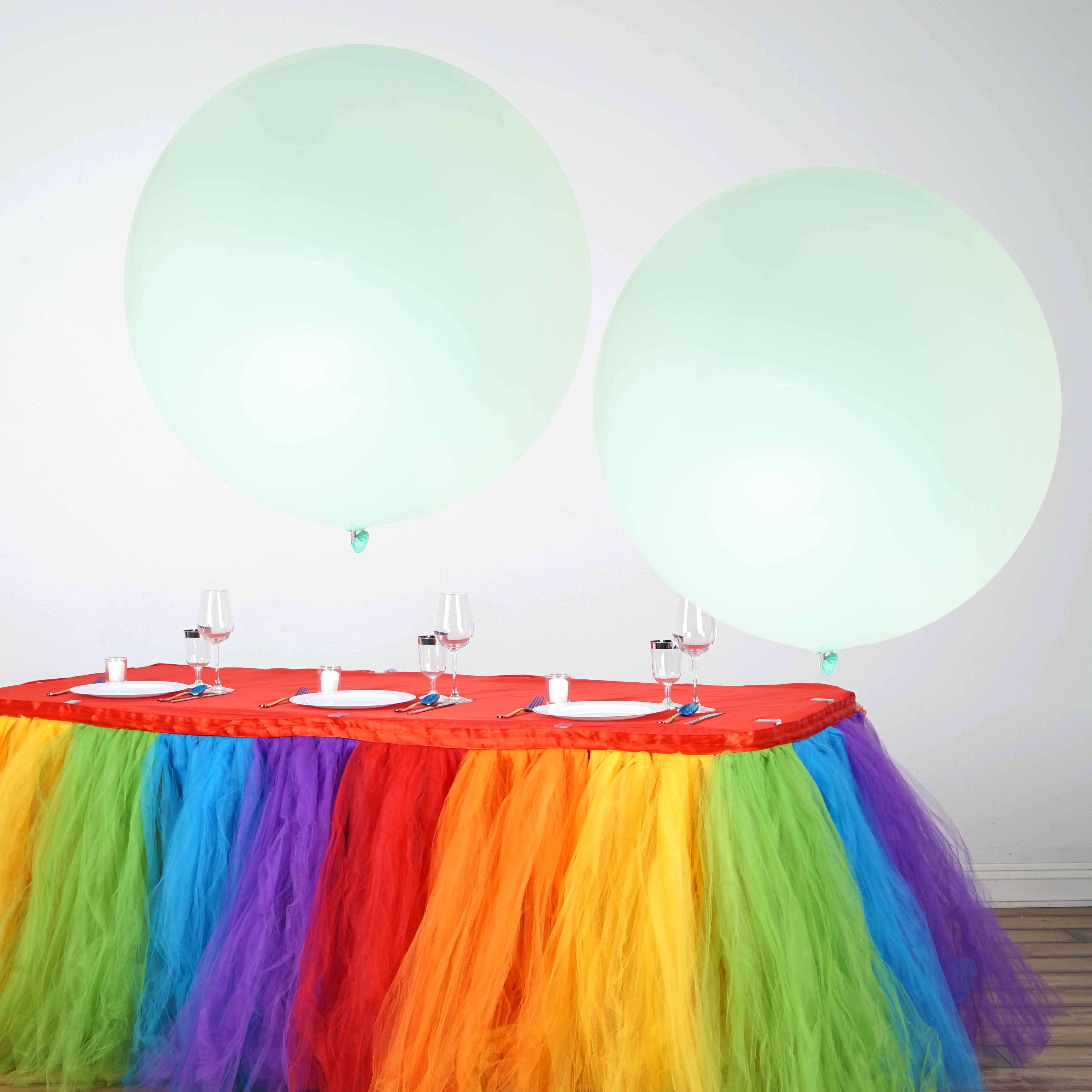 2 Pack Large Matte Pastel Seafoam Helium or Air Latex Balloons 32" - Image 2
