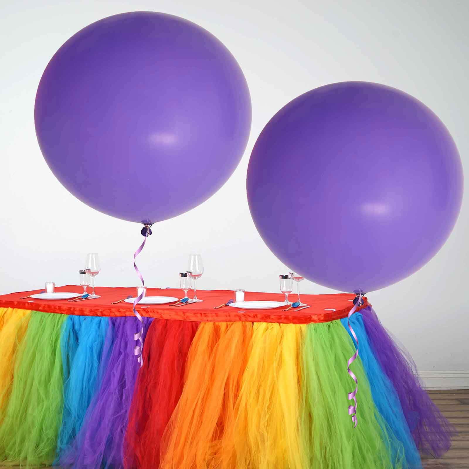 2 Pack Large Matte Purple Helium or Air Premium Latex Balloons 32" - Image 2