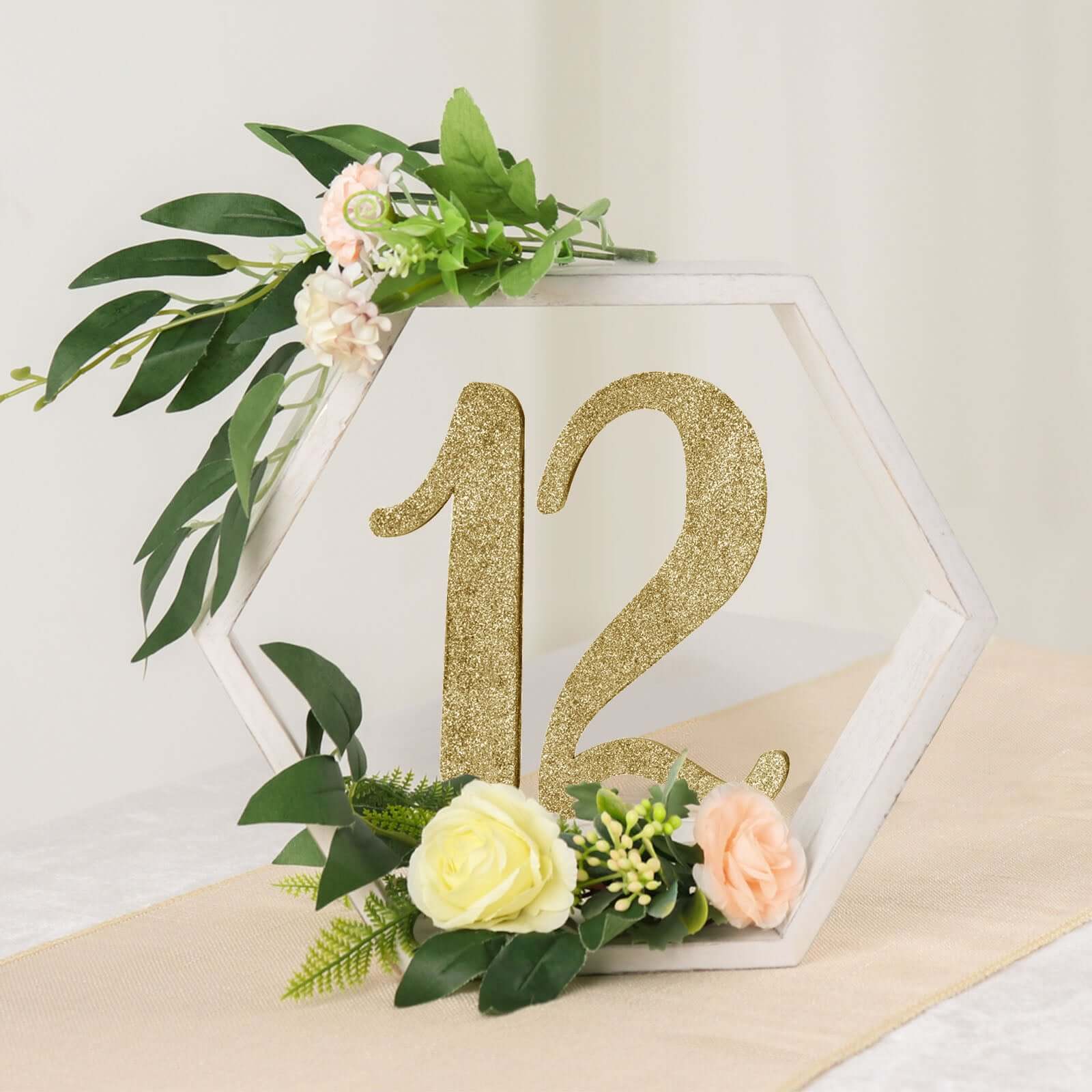 2 Pack Whitewashed Wood Centerpiece, Geometric Terrarium, Honeycomb Storage Shelf 9" Hexagon - Image 6